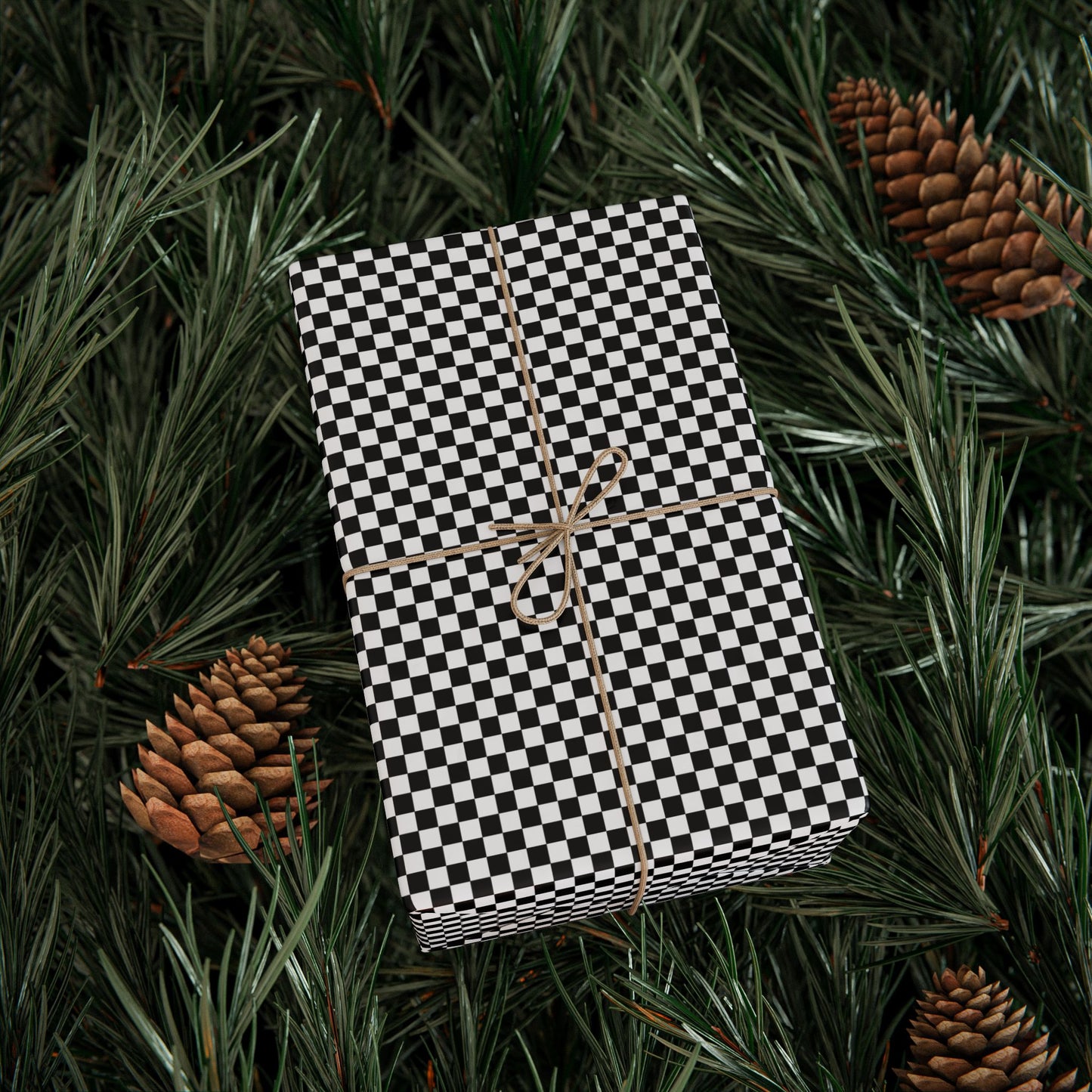 Black Checkered Wrapping Paper