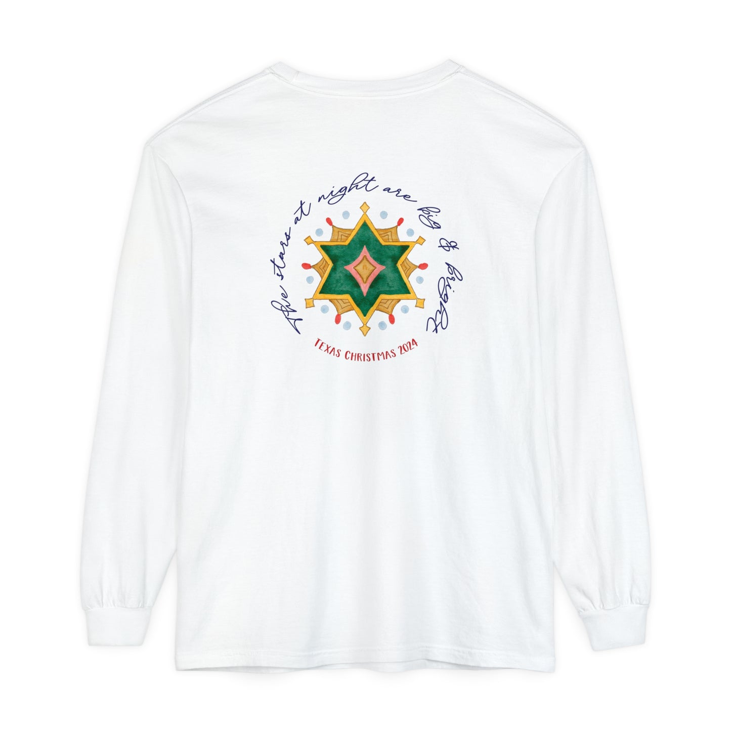 Texas Christmas Eastern Star Unisex Jersey Long Sleeve Tee