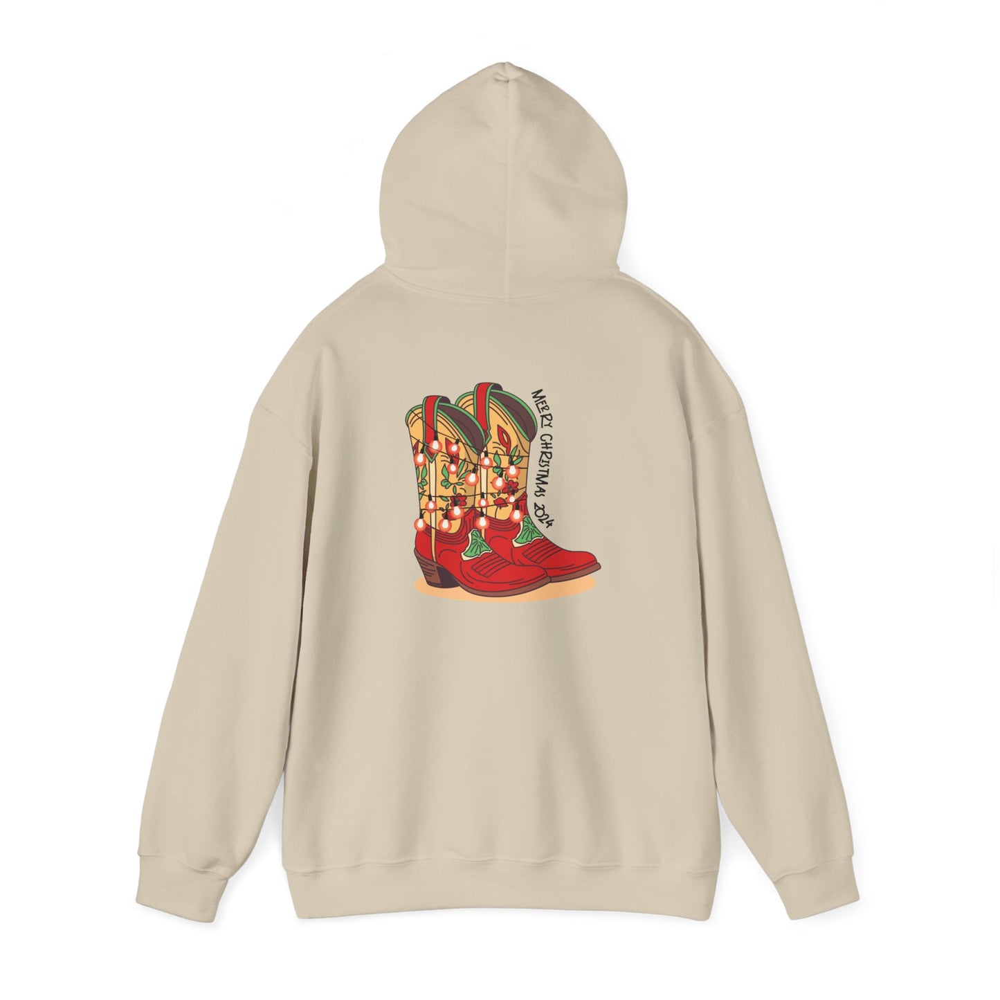 Prancer- Texas Christmas Cowboy Boots Unisex Heavy Blend™ Hooded Sweatshirt