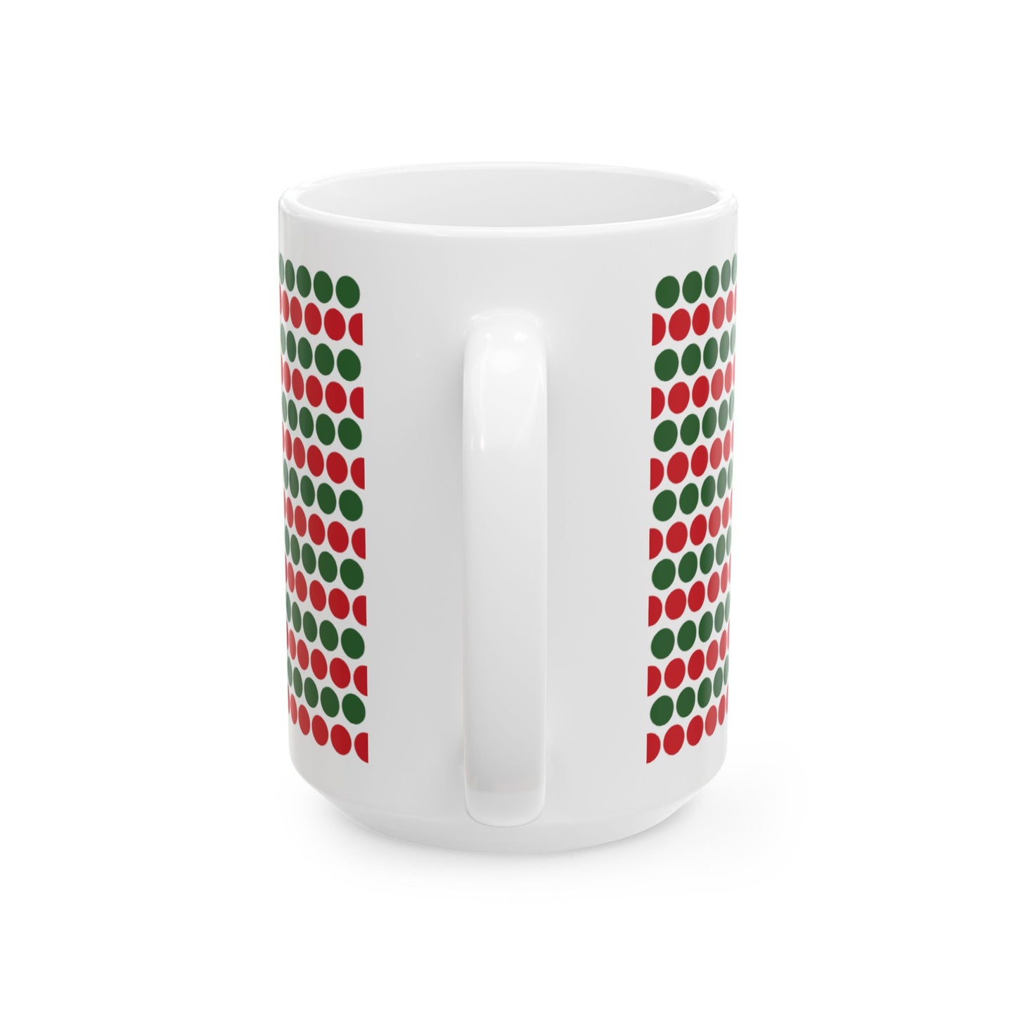 Christmas Polka Dots Ceramic Mug, (11oz, 15oz)