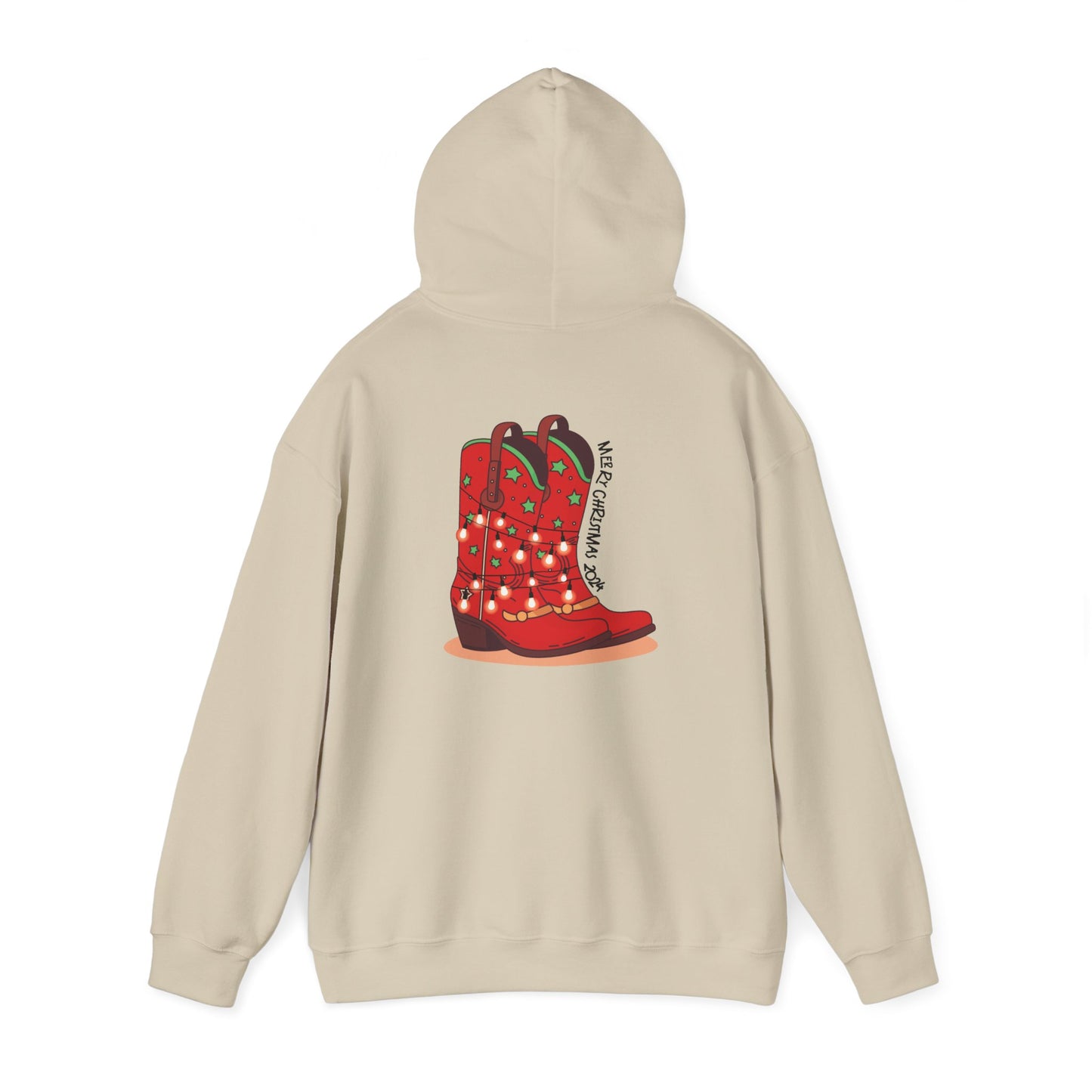 Dancer- Texas Christmas Cowboy Boots Unisex Heavy Blend™ Hooded Sweatshirt