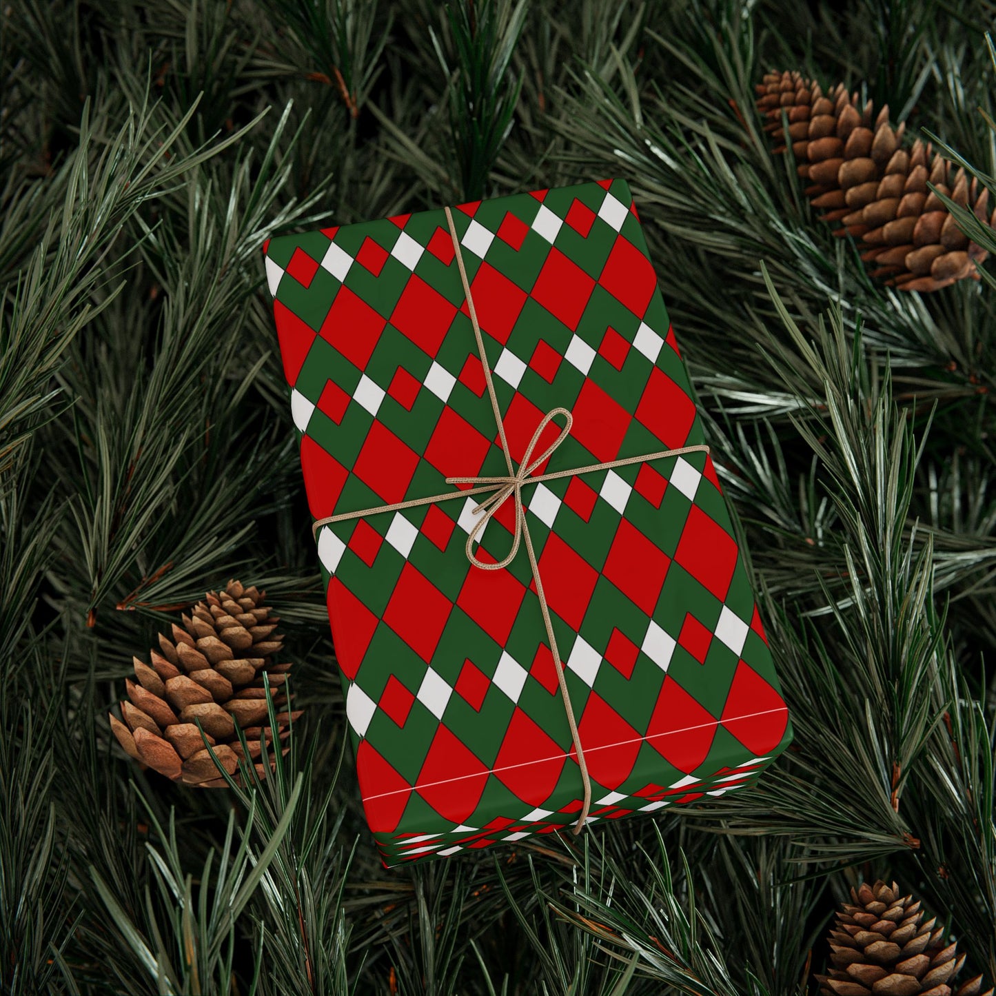 Christmas Fancy Argyle Wrapping Paper