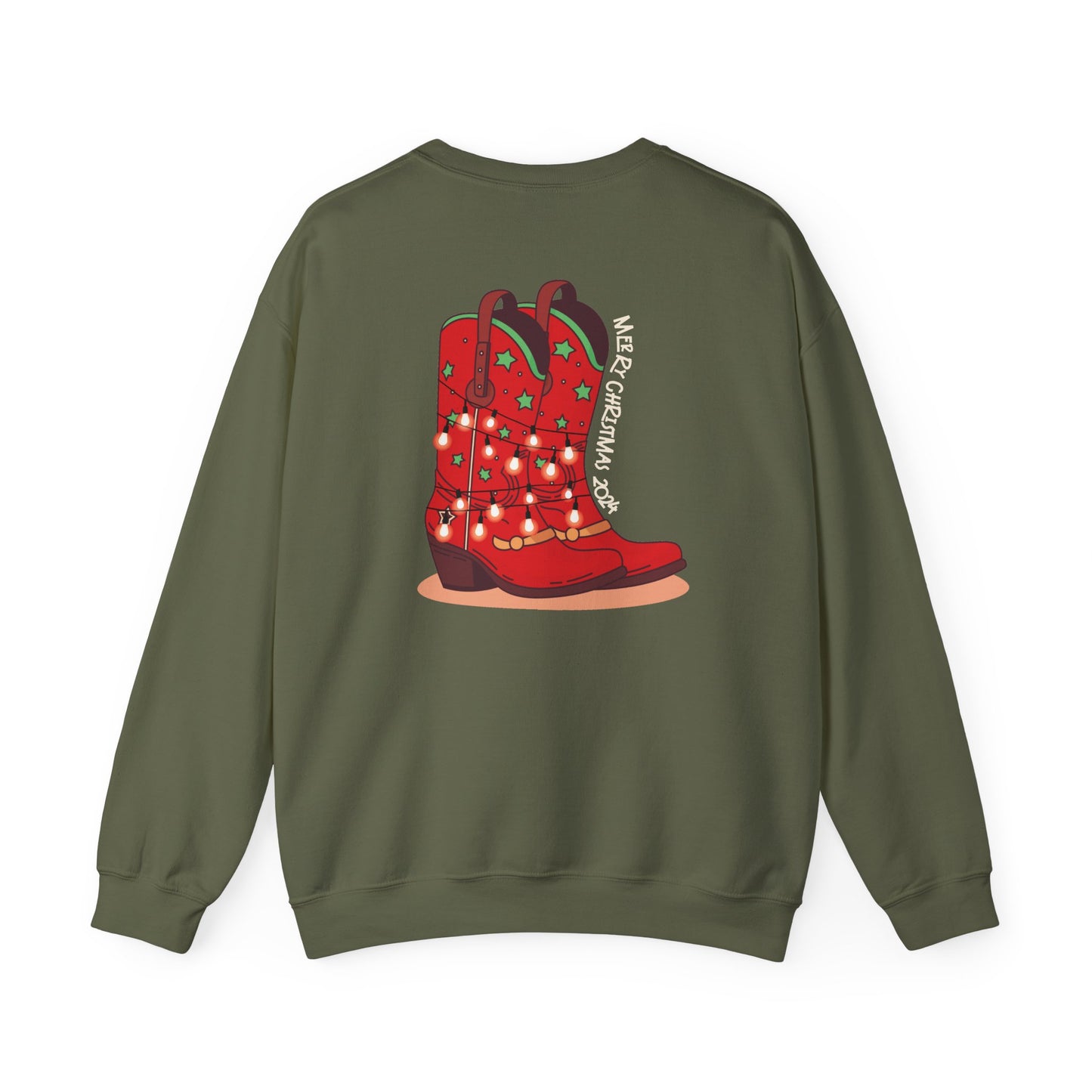 Dancer- Christmas Cowboy Boots Unisex Heavy Blend™ Crewneck Sweatshirt