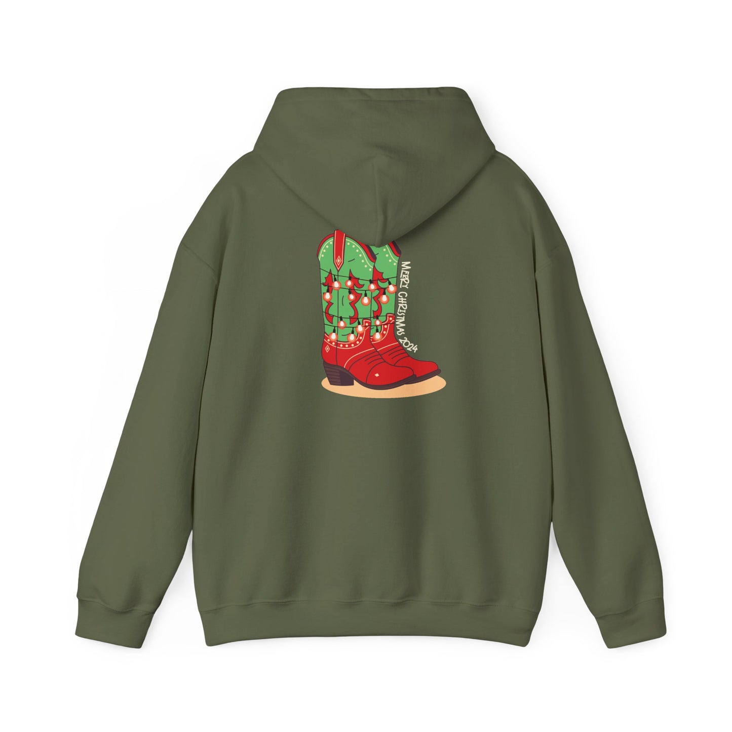 Dasher- Texas Christmas Cowboy Boots Unisex Heavy Blend™ Hooded Sweatshirt