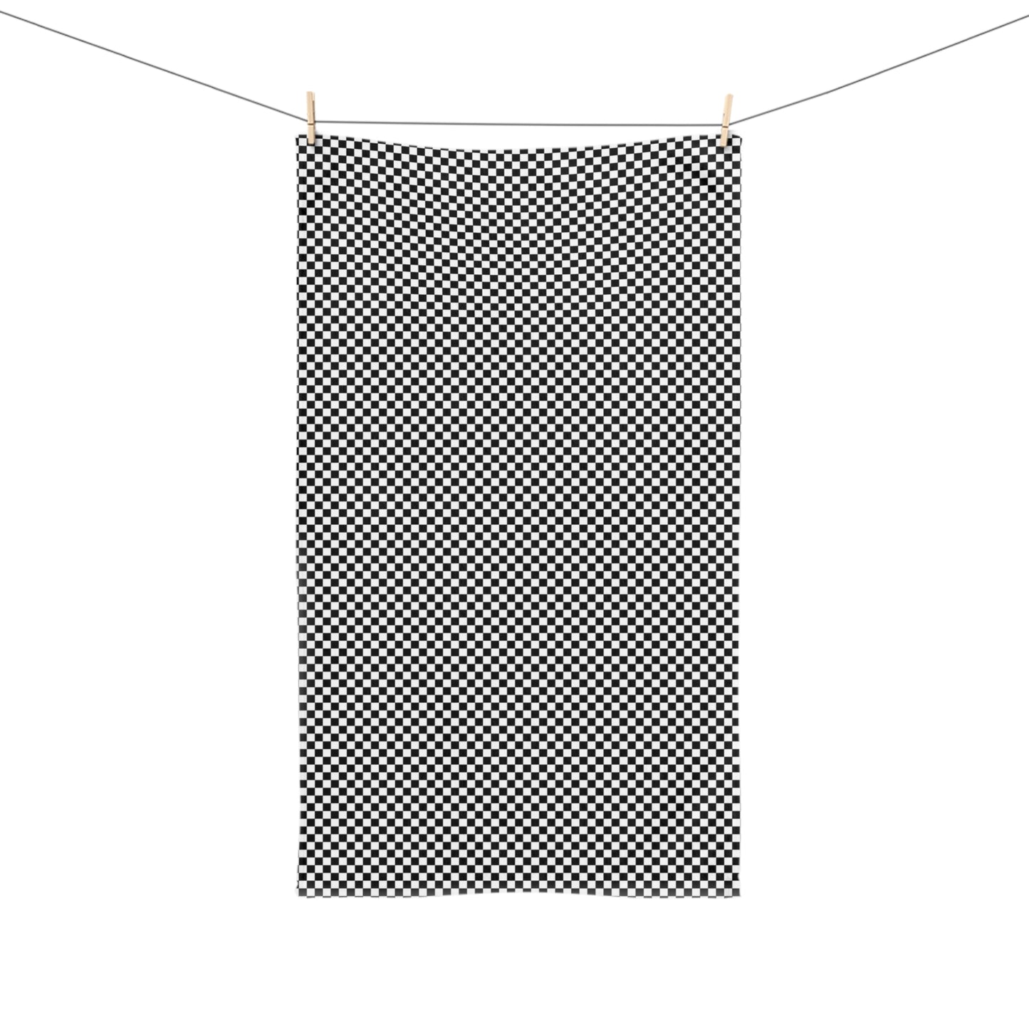 Black Checkered Hand Towel