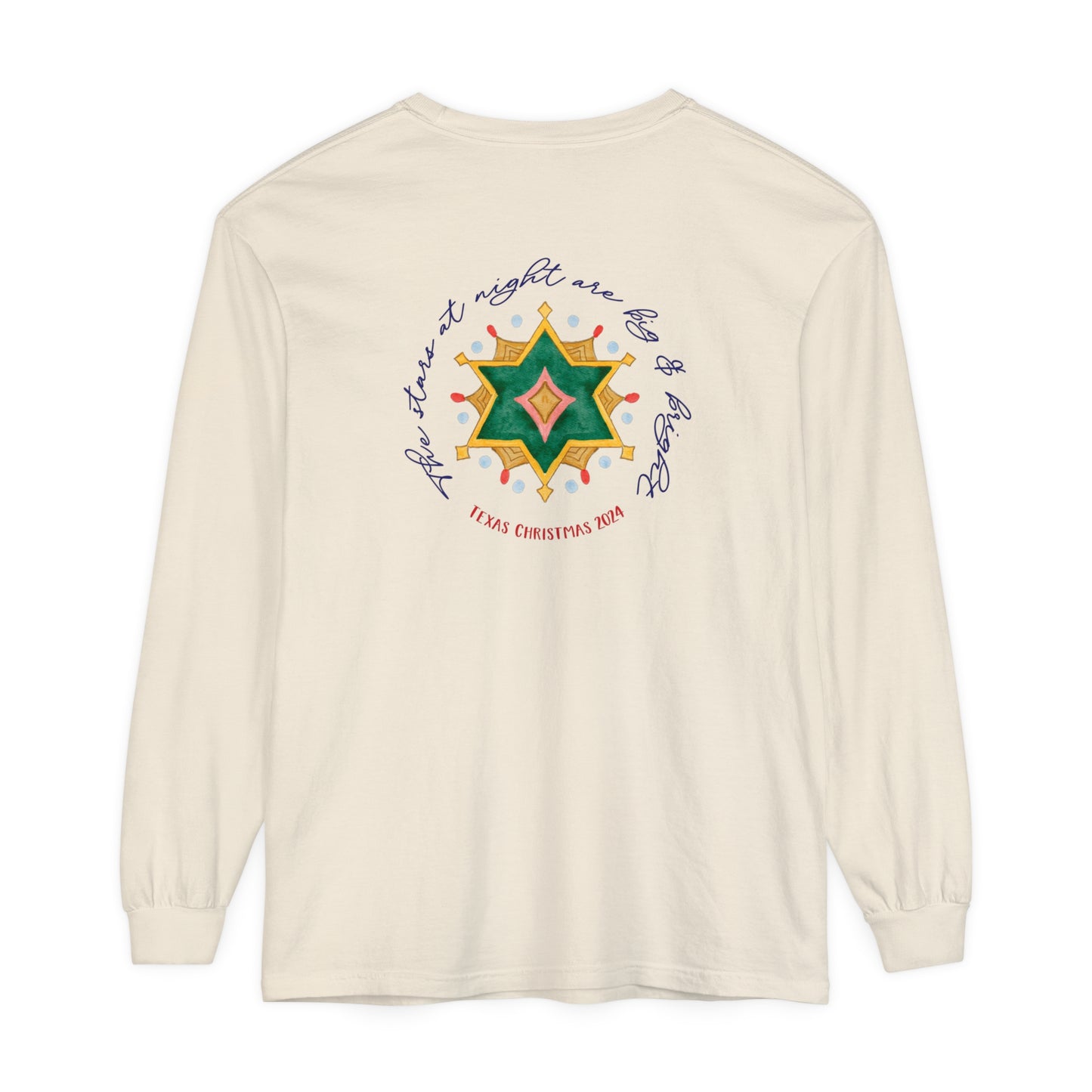 Texas Christmas Eastern Star Unisex Jersey Long Sleeve Tee