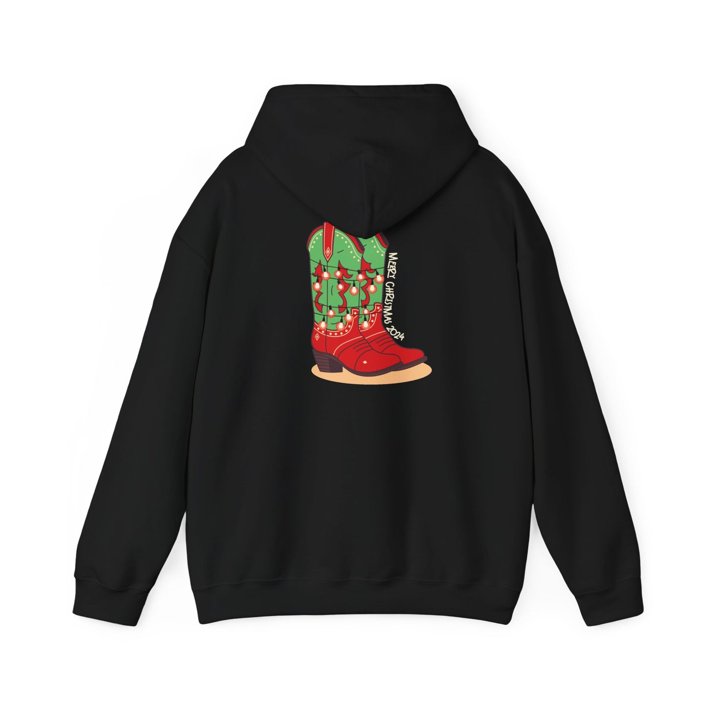 Dasher- Texas Christmas Cowboy Boots Unisex Heavy Blend™ Hooded Sweatshirt