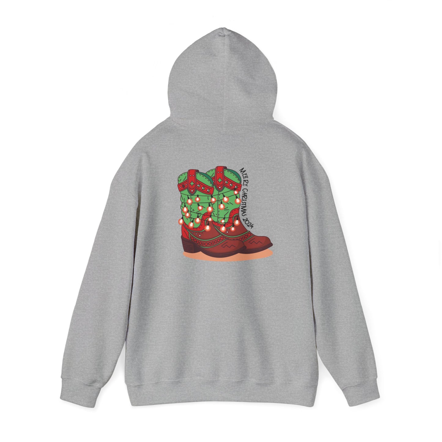 Rudolph- Christmas Cowboy Boots Unisex Heavy Blend™ Hooded Sweatshirt