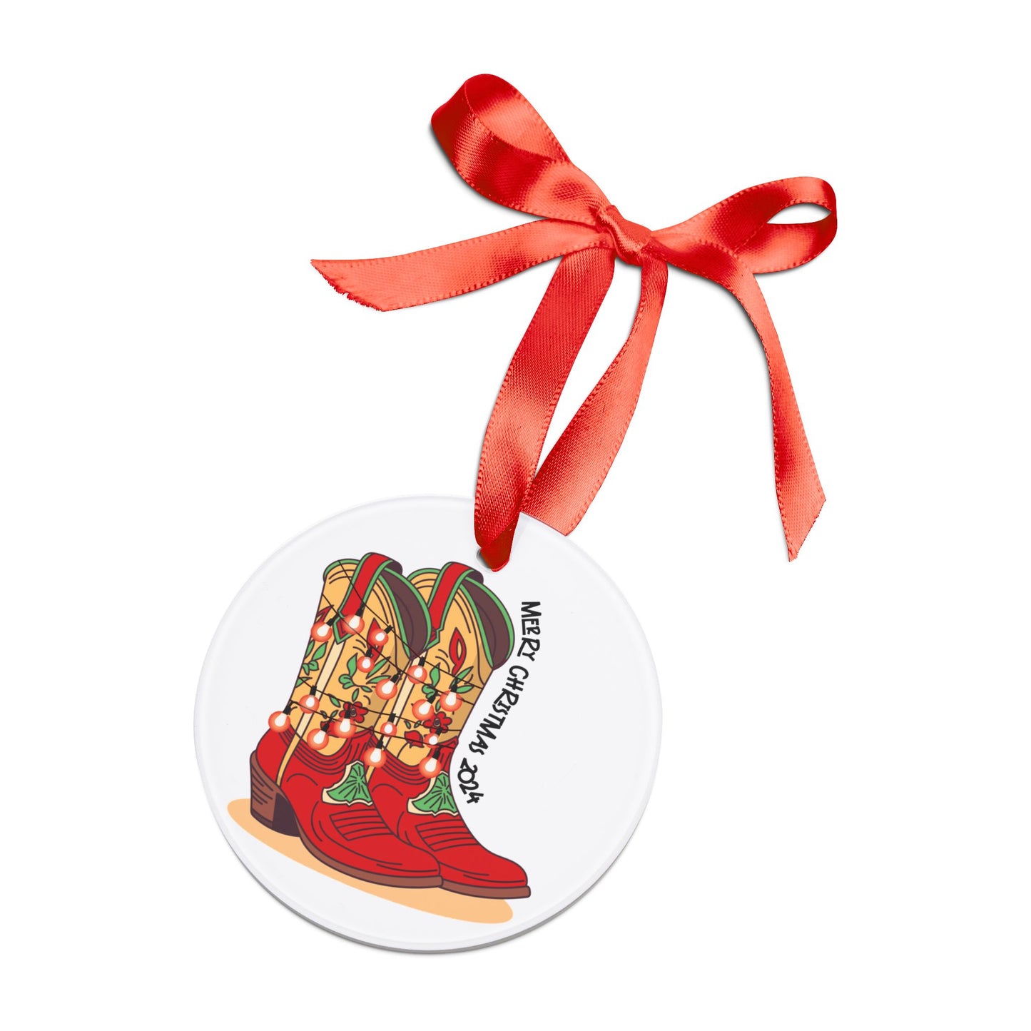 "Prancer" Christmas Cowboy Boots Ornament