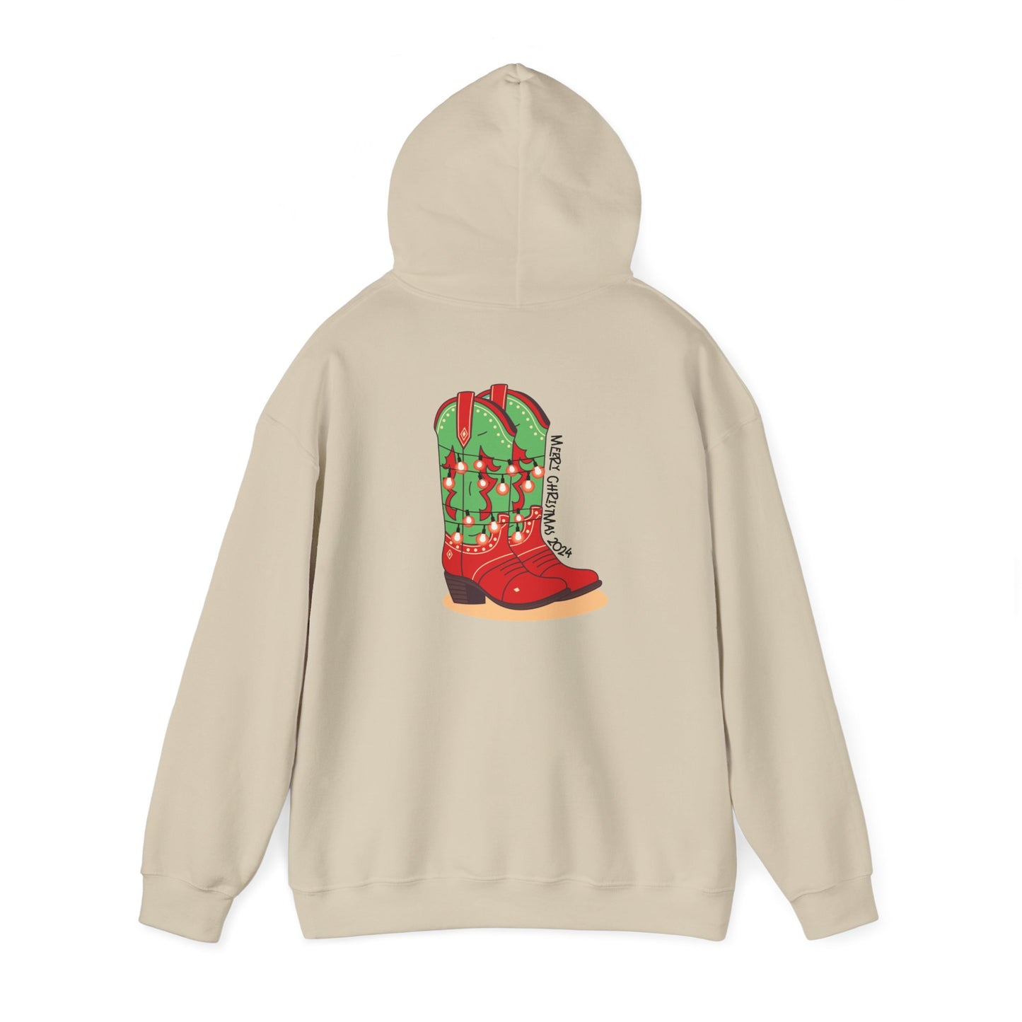 Dasher- Texas Christmas Cowboy Boots Unisex Heavy Blend™ Hooded Sweatshirt