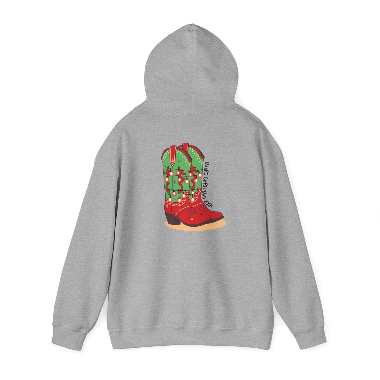 Dasher- Texas Christmas Cowboy Boots Unisex Heavy Blend™ Hooded Sweatshirt