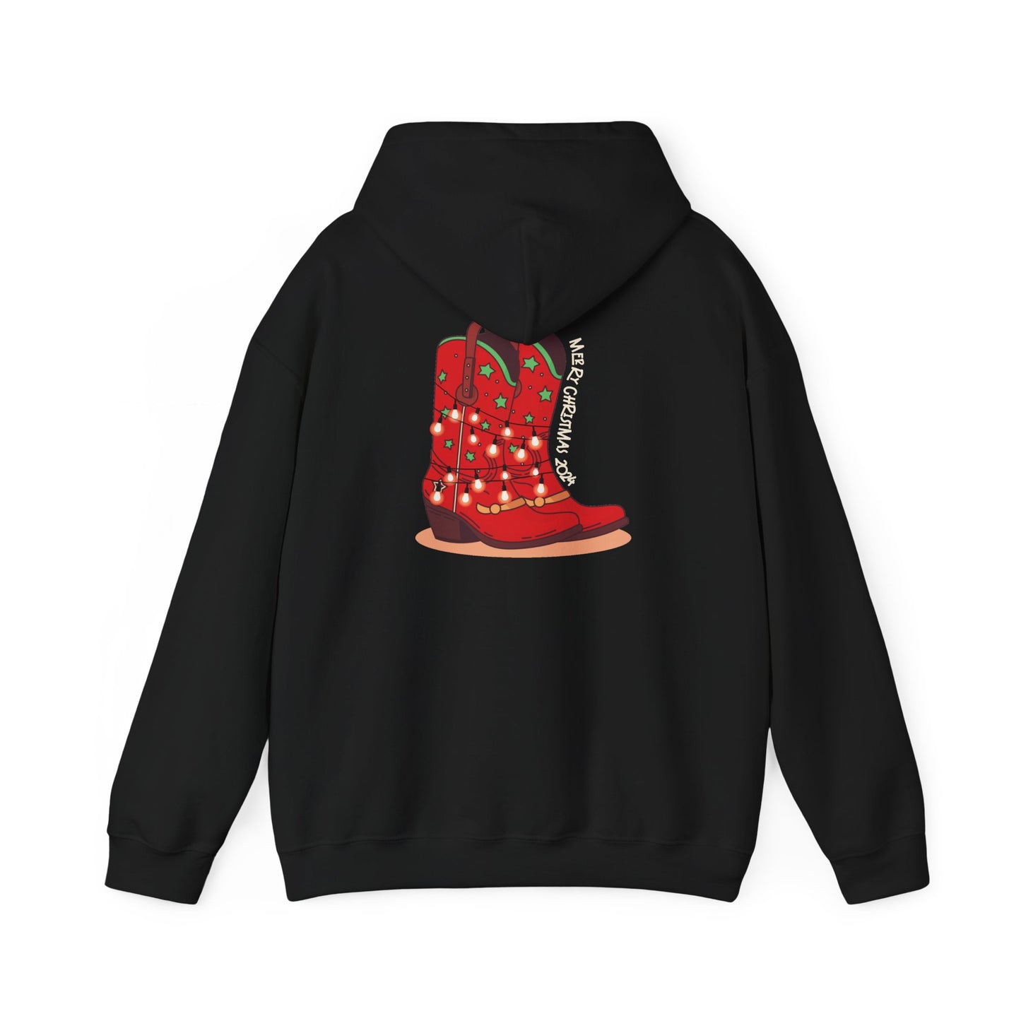 Dancer- Texas Christmas Cowboy Boots Unisex Heavy Blend™ Hooded Sweatshirt