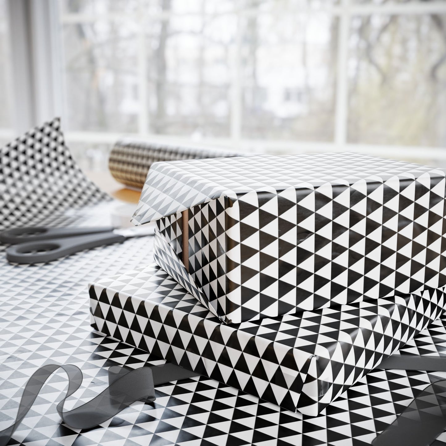 Black Triangles Wrapping Paper