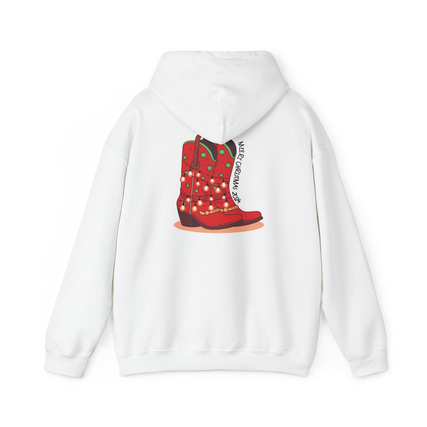 Dancer- Texas Christmas Cowboy Boots Unisex Heavy Blend™ Hooded Sweatshirt