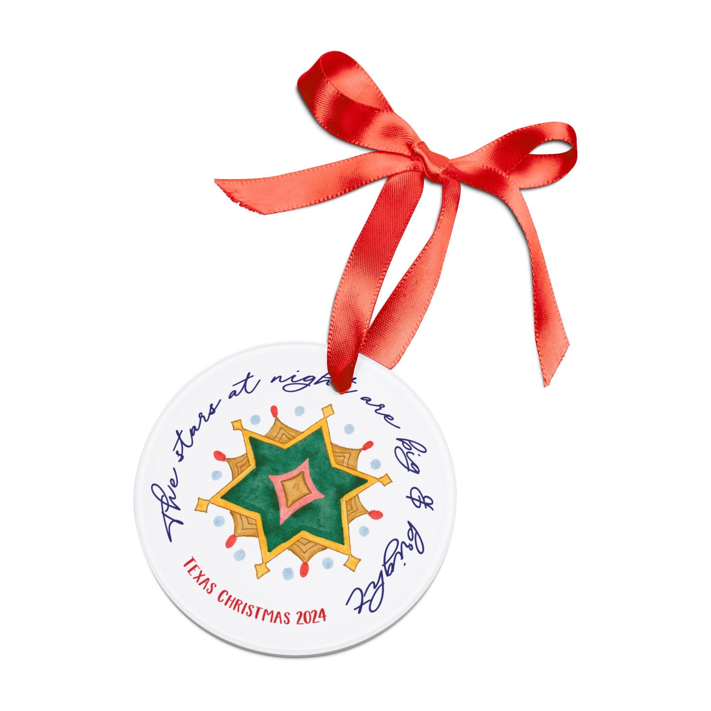 Texas Christmas Eastern Star Ornament