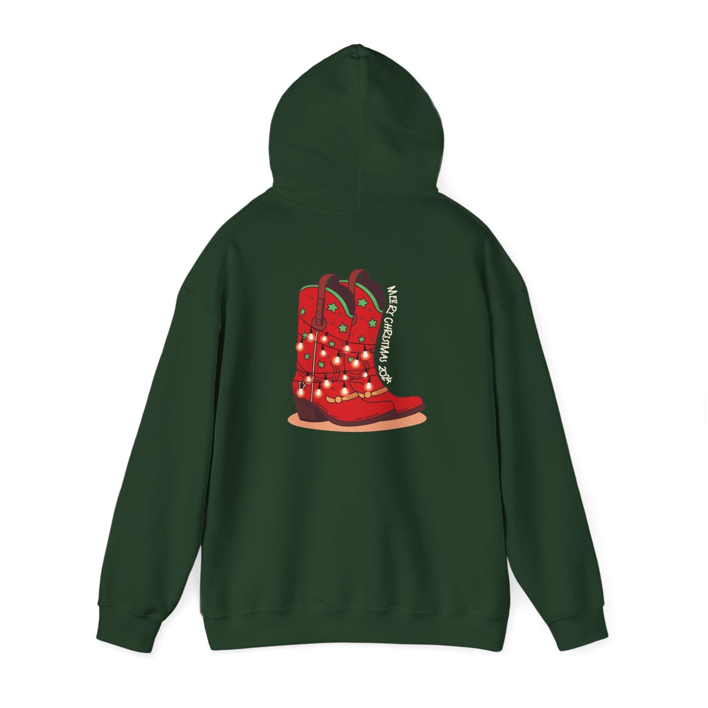 Dancer- Texas Christmas Cowboy Boots Unisex Heavy Blend™ Hooded Sweatshirt