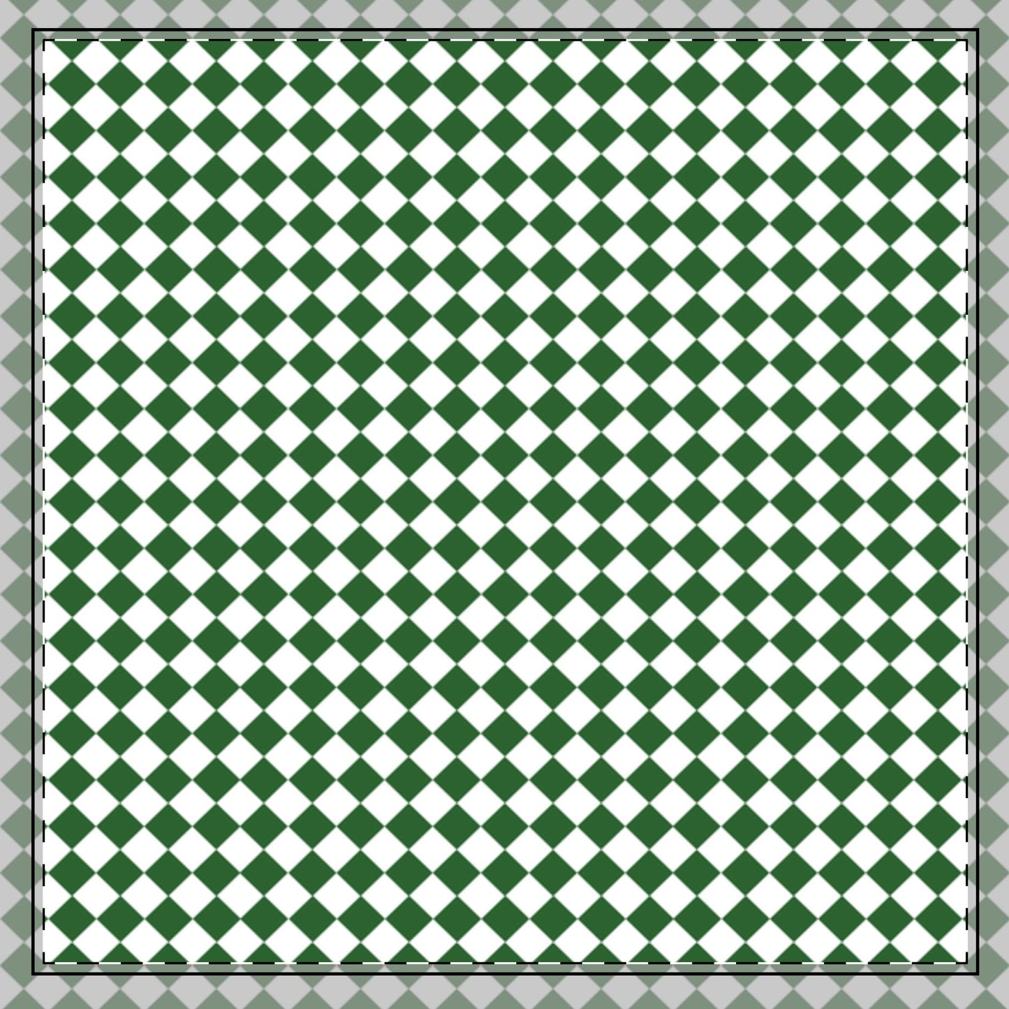 Green Argyle Cotton Twill Napkin