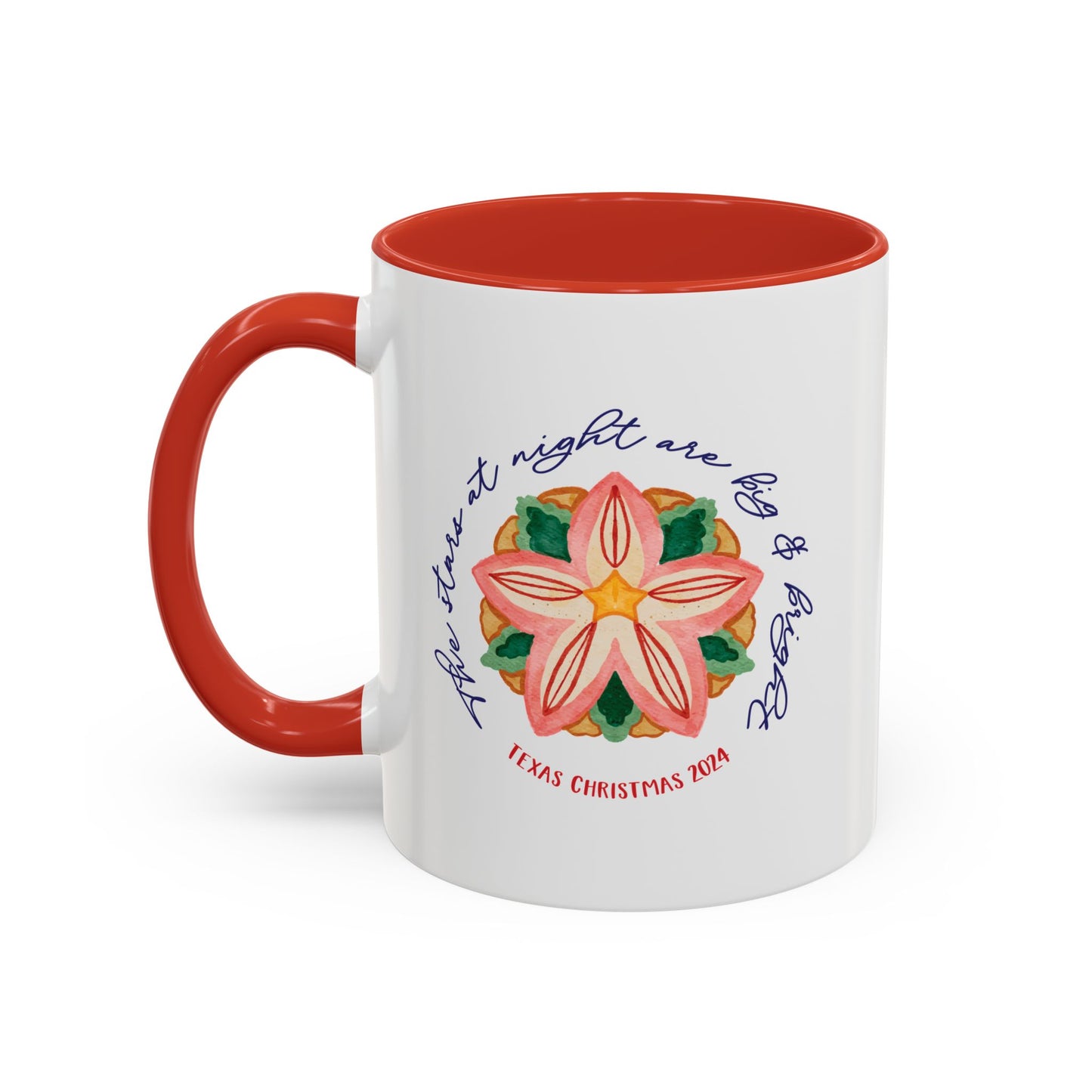 Texas Christmas Southern Star Personalizable Christmas Ceramic Mug (11oz, 15 oz)