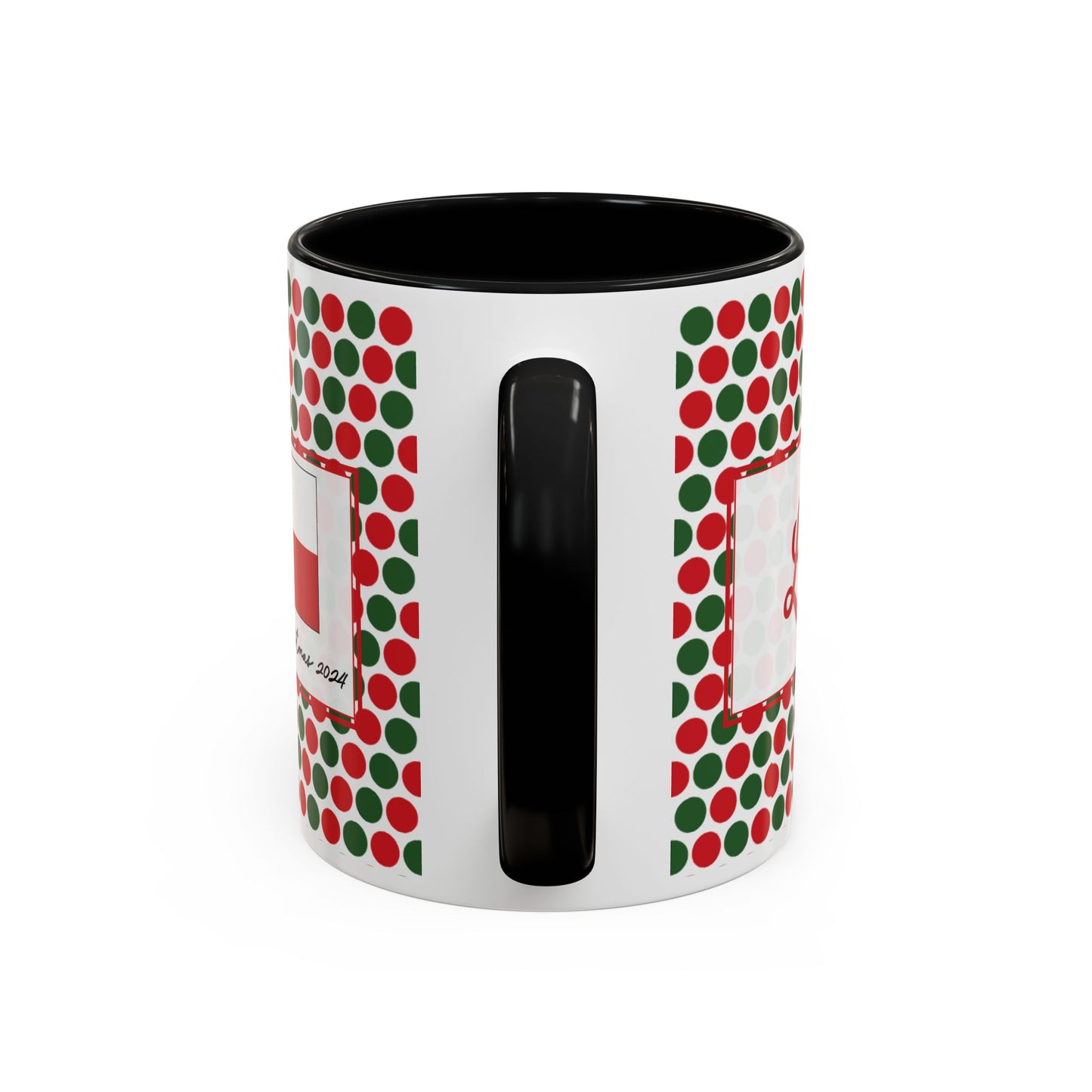 Lit- Christmas Polka Dot Party Personalizable Christmas Ceramic Mug (11oz, 15 oz)