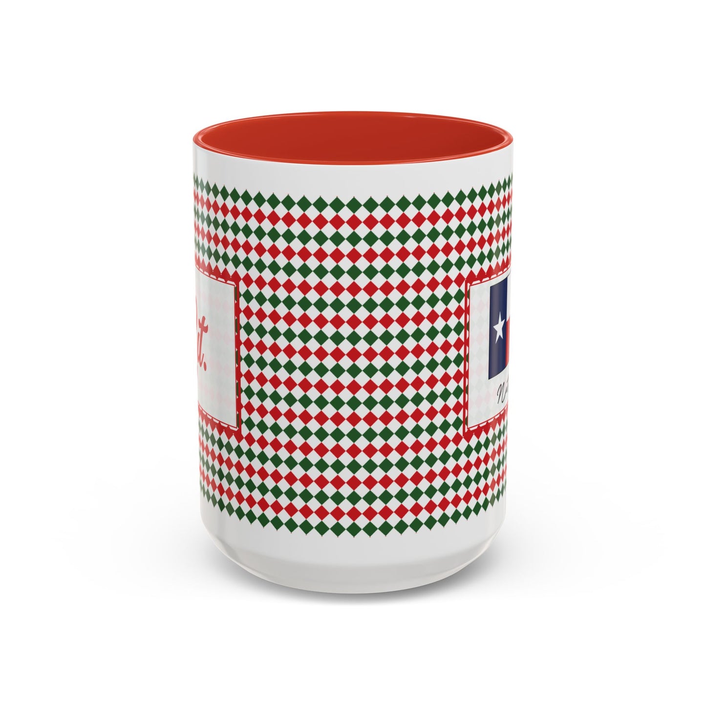 Lit- Christmas Argyle Personalizable Christmas Ceramic Mug (11oz, 15 oz)