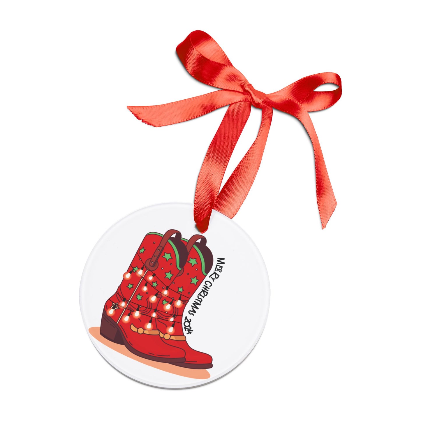 "Dancer" Christmas Cowboy Boots Ornament