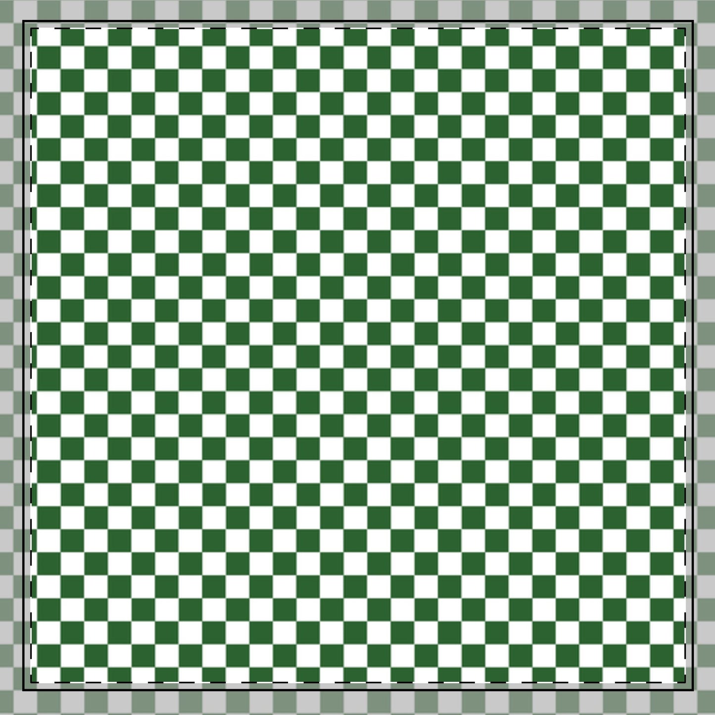 Green Checkered Cotton Twill Napkin