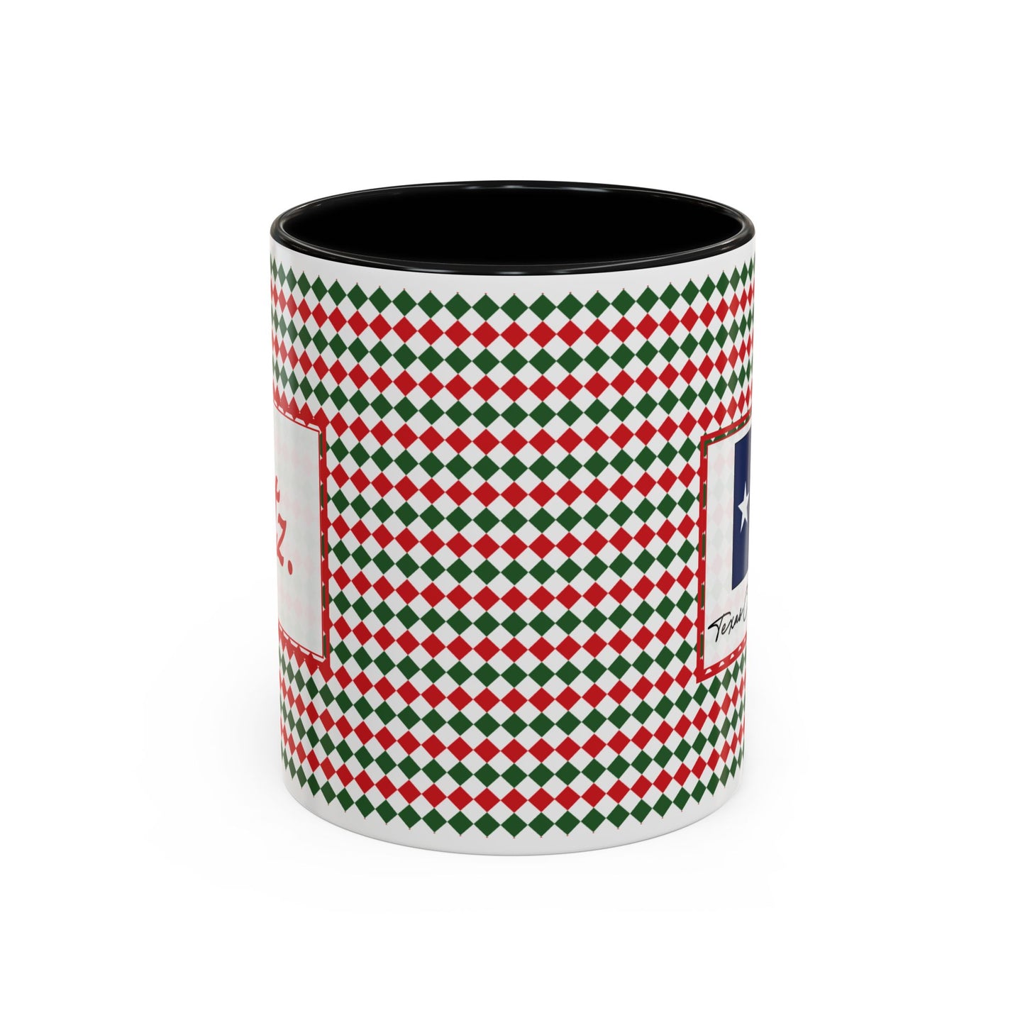 Blitz- Christmas Argyle Personalizable Christmas Ceramic Mug (11oz, 15 oz)