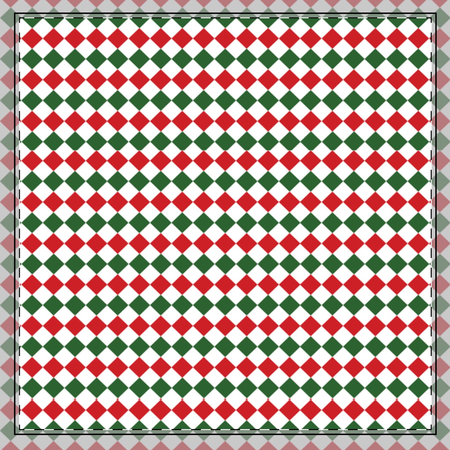 Christmas Argyle Cotton Twill Napkin