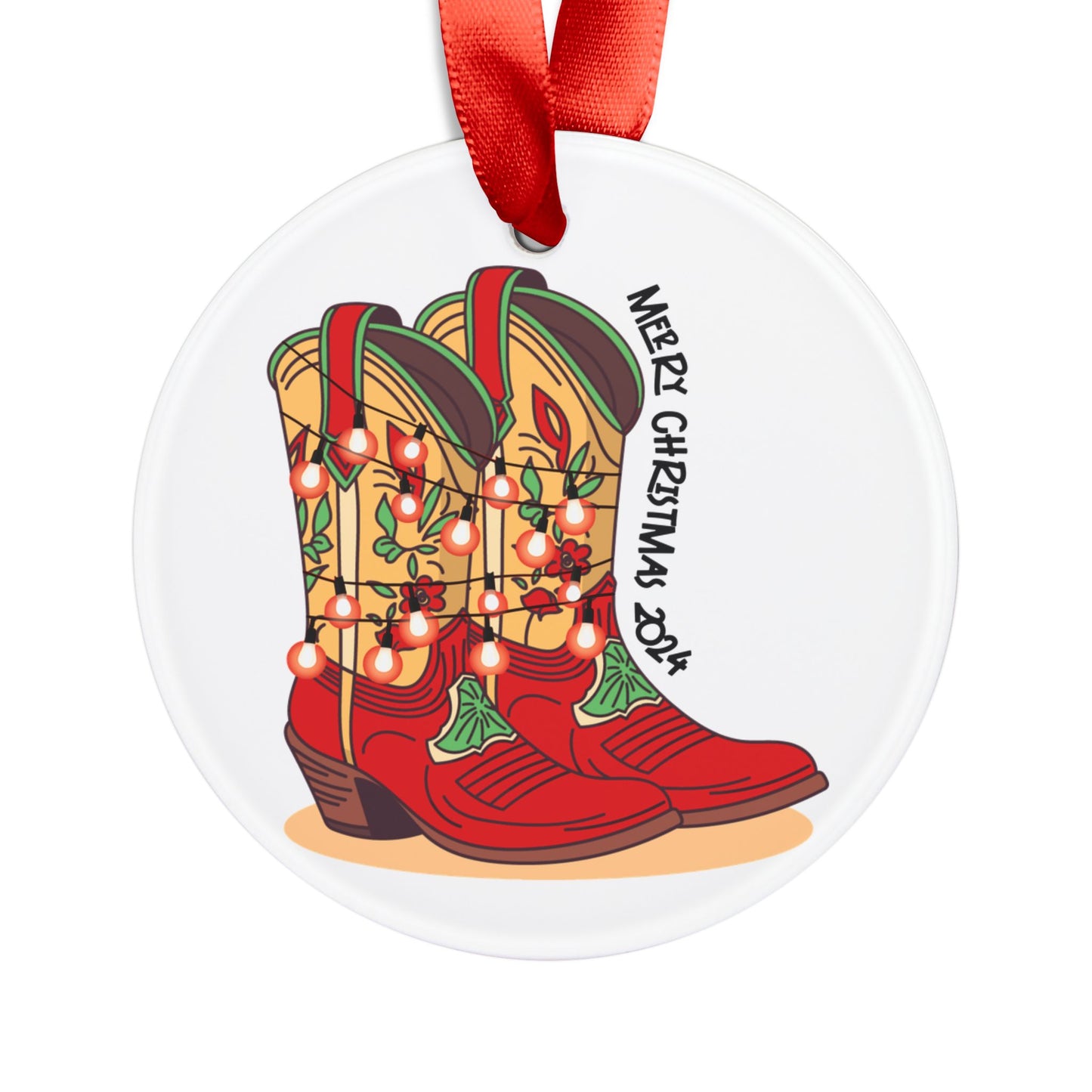 "Prancer" Christmas Cowboy Boots Ornament