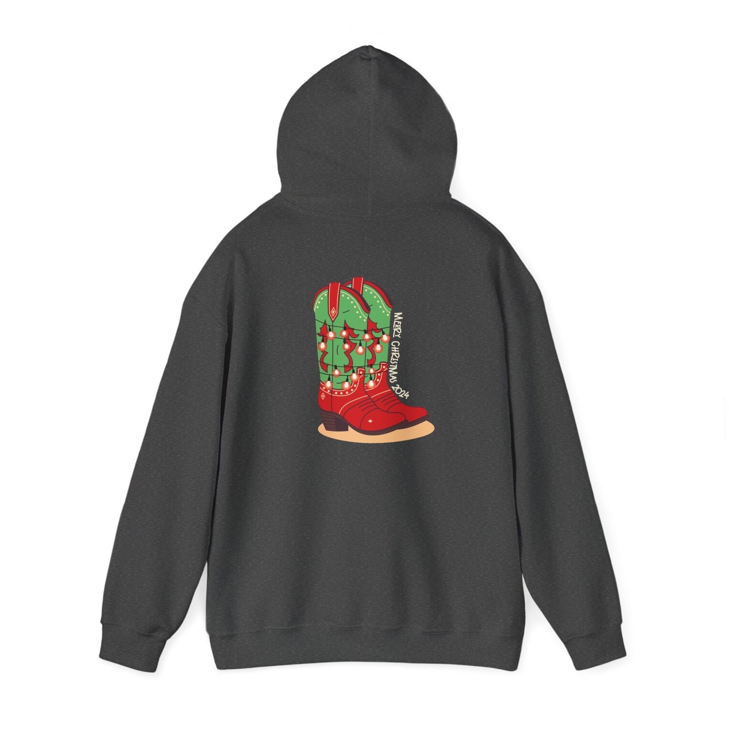 Dasher- Texas Christmas Cowboy Boots Unisex Heavy Blend™ Hooded Sweatshirt