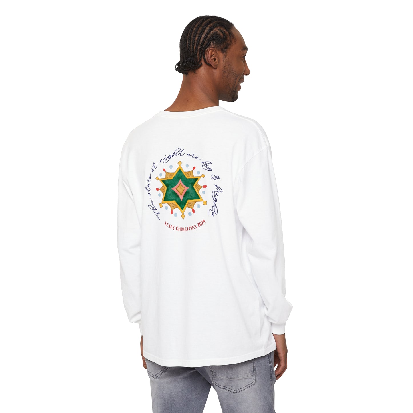 Texas Christmas Eastern Star Unisex Jersey Long Sleeve Tee