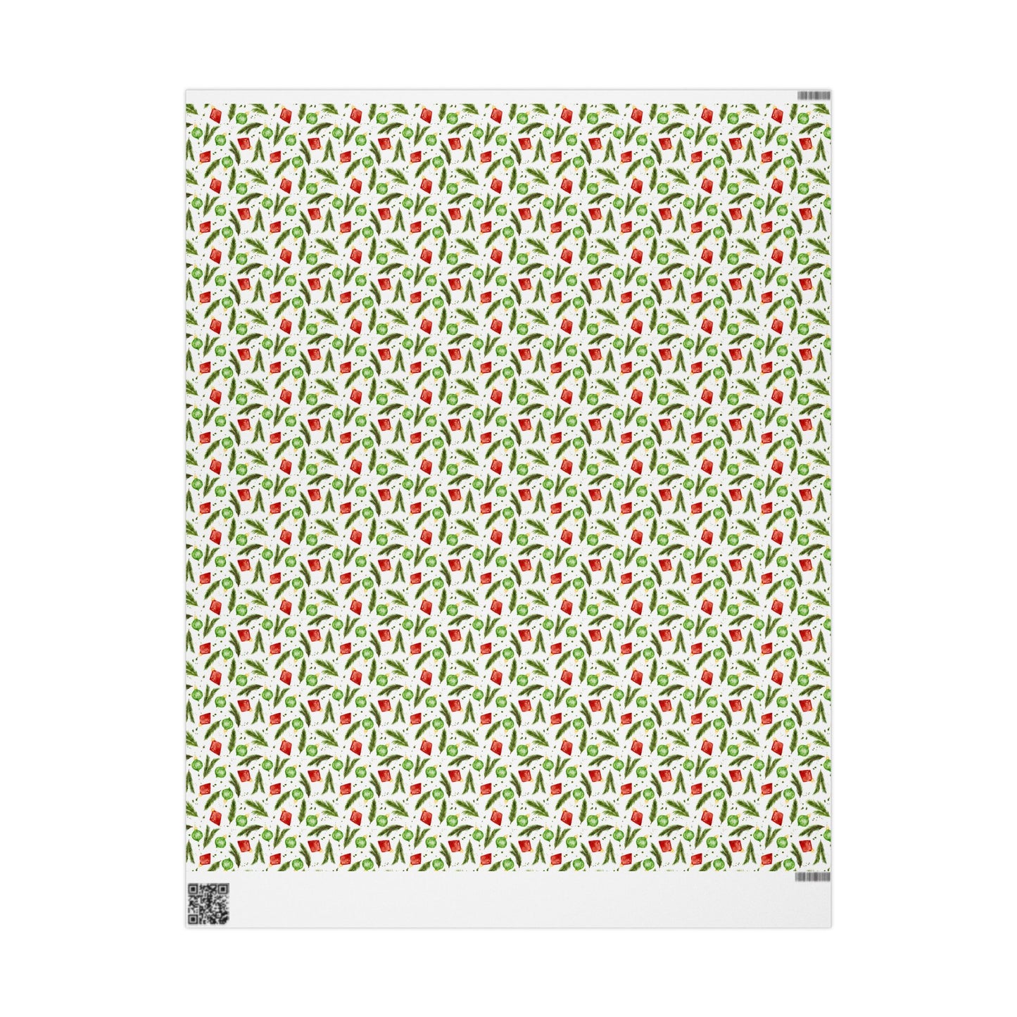 Watercolor Christmas Ornaments Wrapping Paper