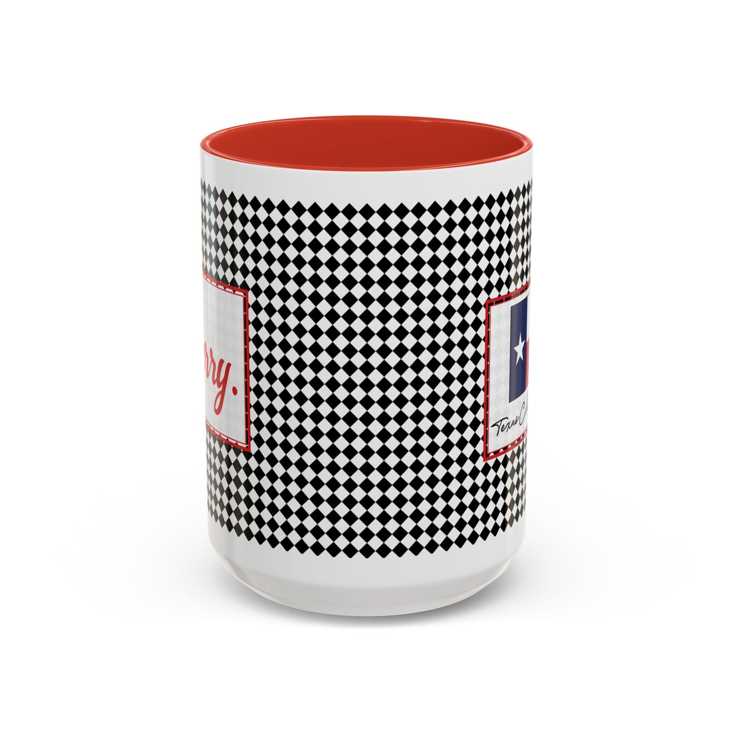 Merry- Black Argyle Personalizable Christmas Ceramic Mug (11oz, 15 oz)