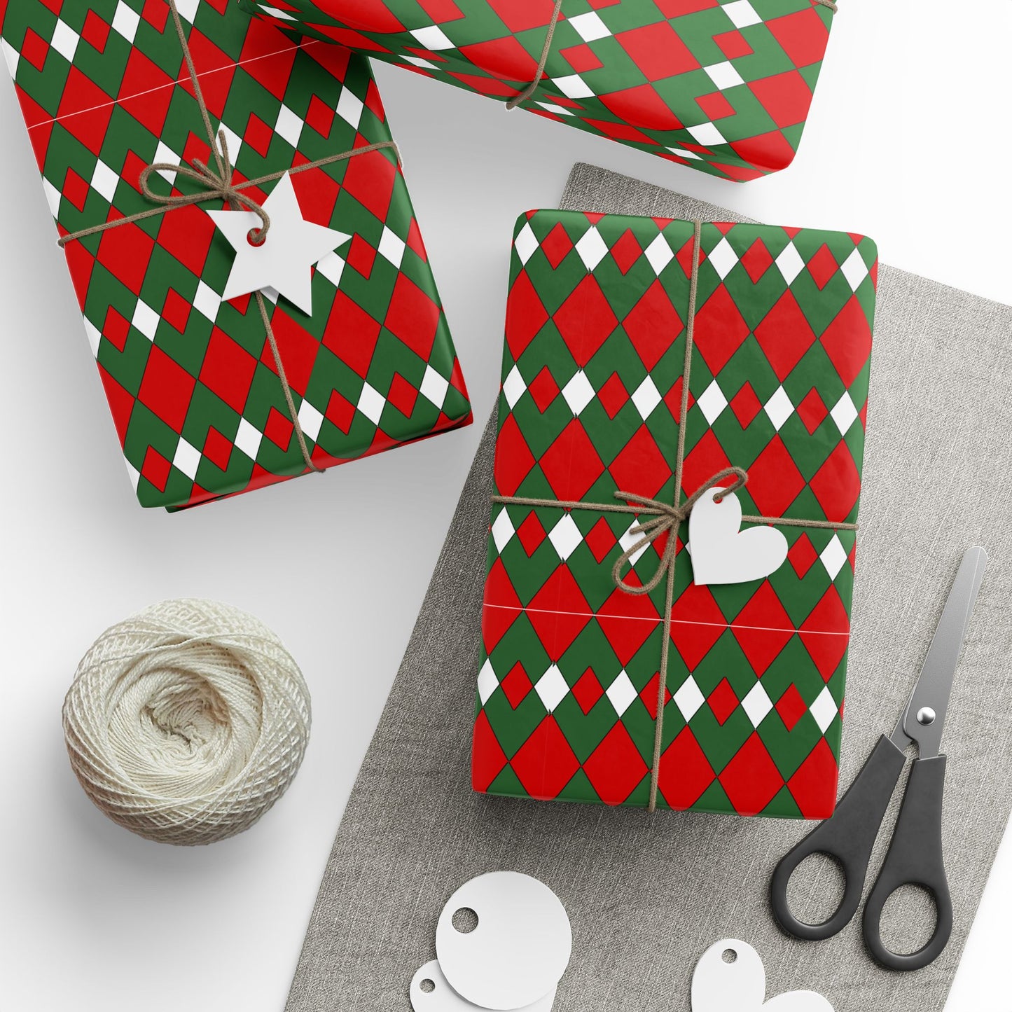 Christmas Fancy Argyle Wrapping Paper
