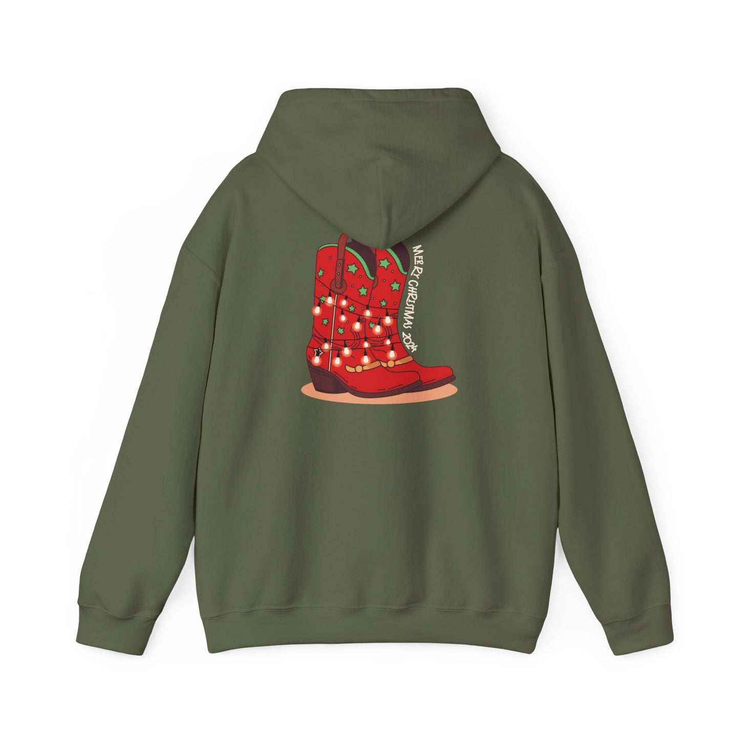 Dancer- Texas Christmas Cowboy Boots Unisex Heavy Blend™ Hooded Sweatshirt