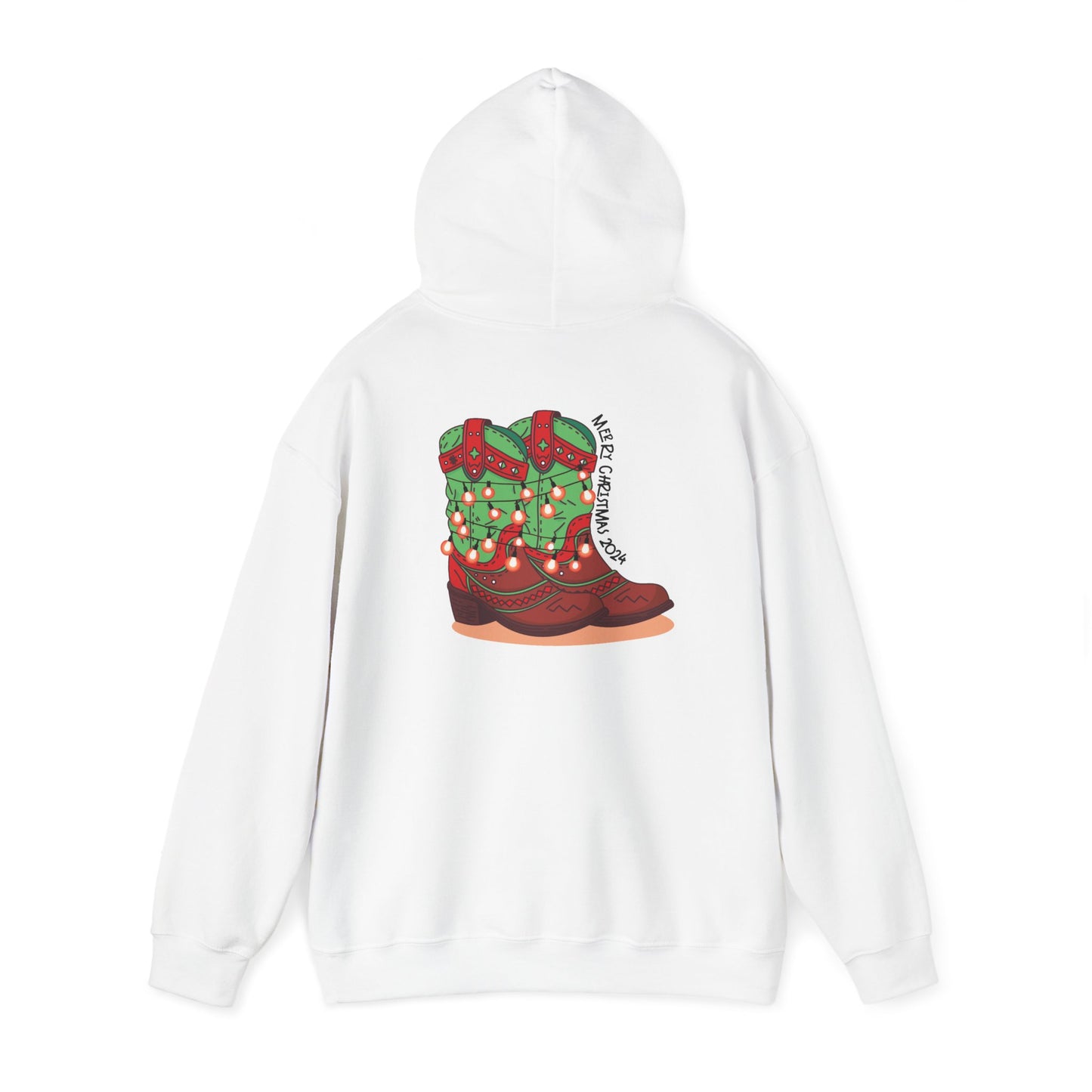 Rudolph- Christmas Cowboy Boots Unisex Heavy Blend™ Hooded Sweatshirt
