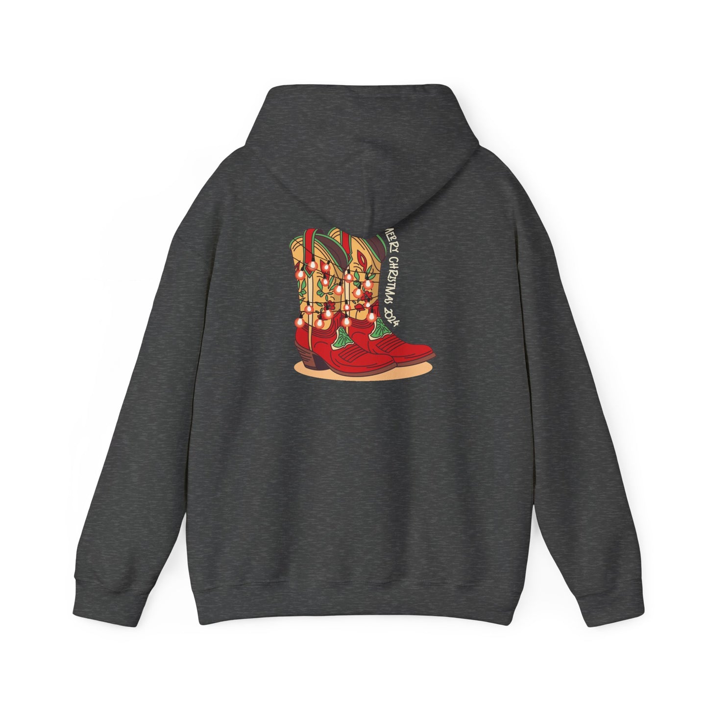Prancer- Texas Christmas Cowboy Boots Unisex Heavy Blend™ Hooded Sweatshirt