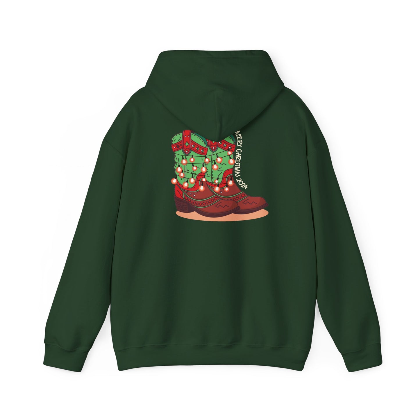 Rudolph- Christmas Cowboy Boots Unisex Heavy Blend™ Hooded Sweatshirt