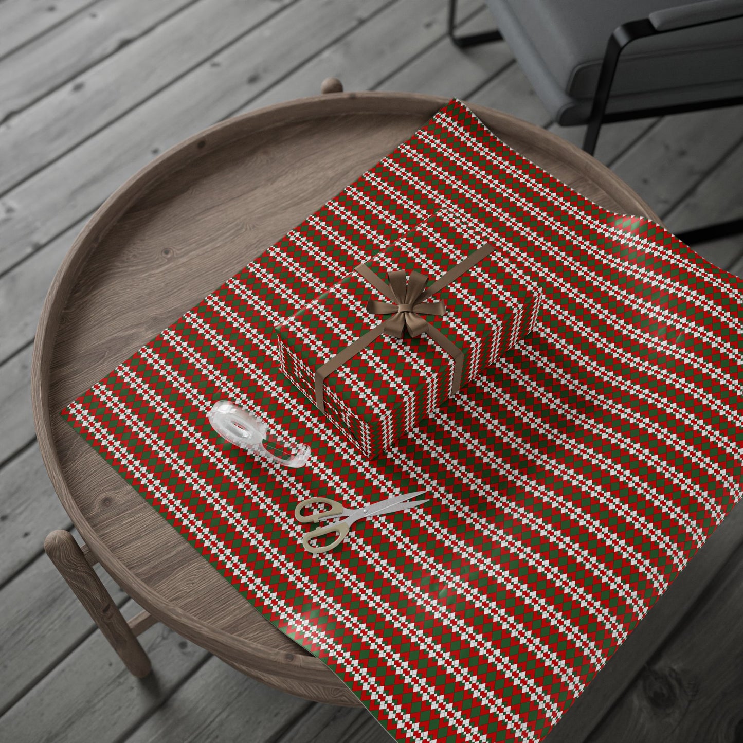 Christmas Extra Argyle Wrapping Paper