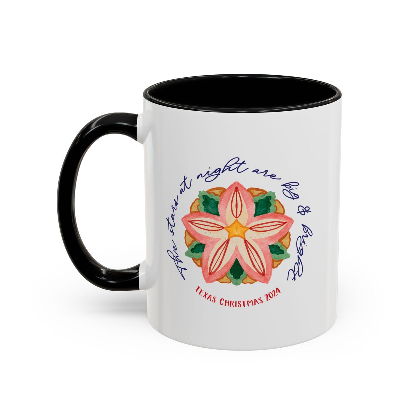 Texas Christmas Southern Star Personalizable Christmas Ceramic Mug (11oz, 15 oz)
