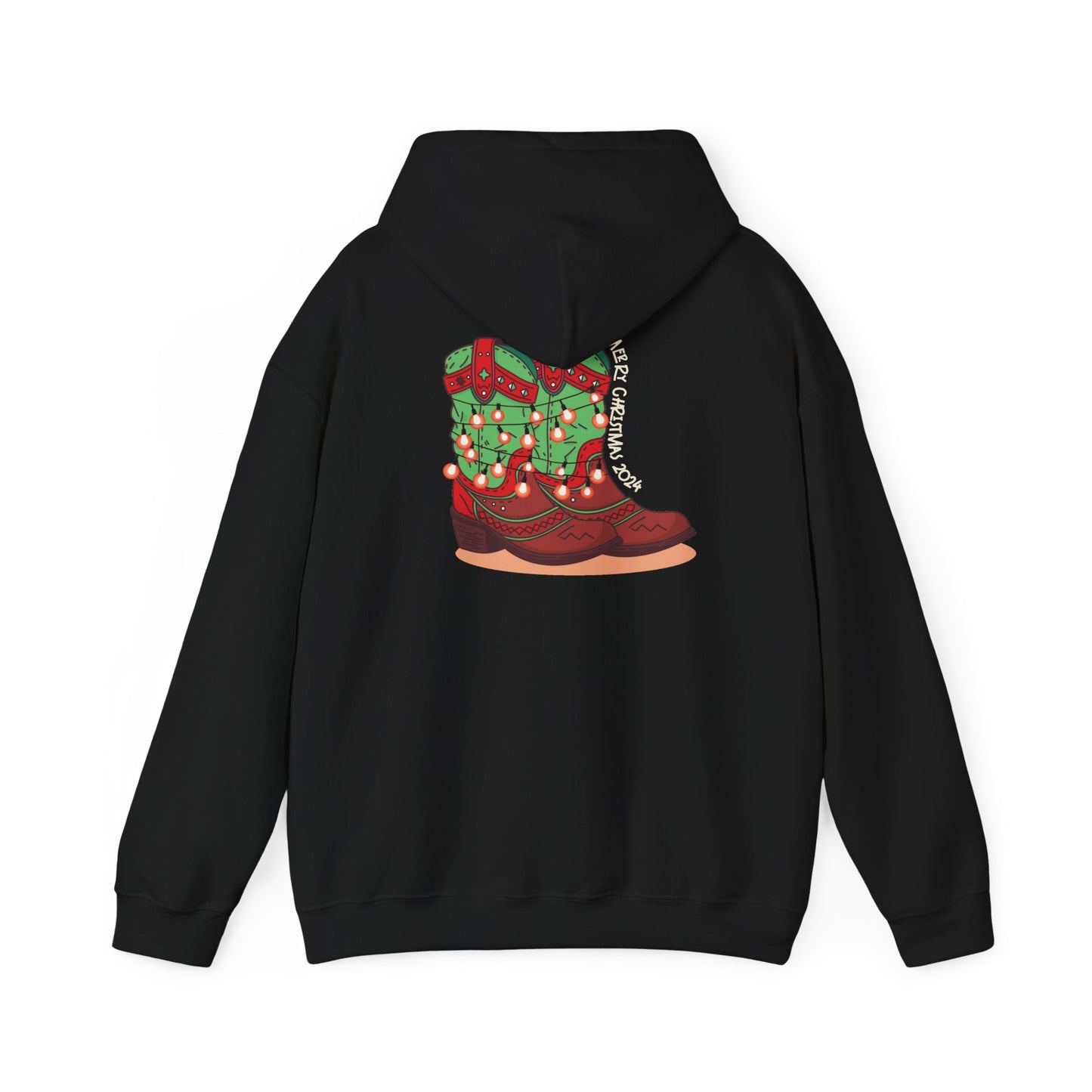 Rudolph- Christmas Cowboy Boots Unisex Heavy Blend™ Hooded Sweatshirt