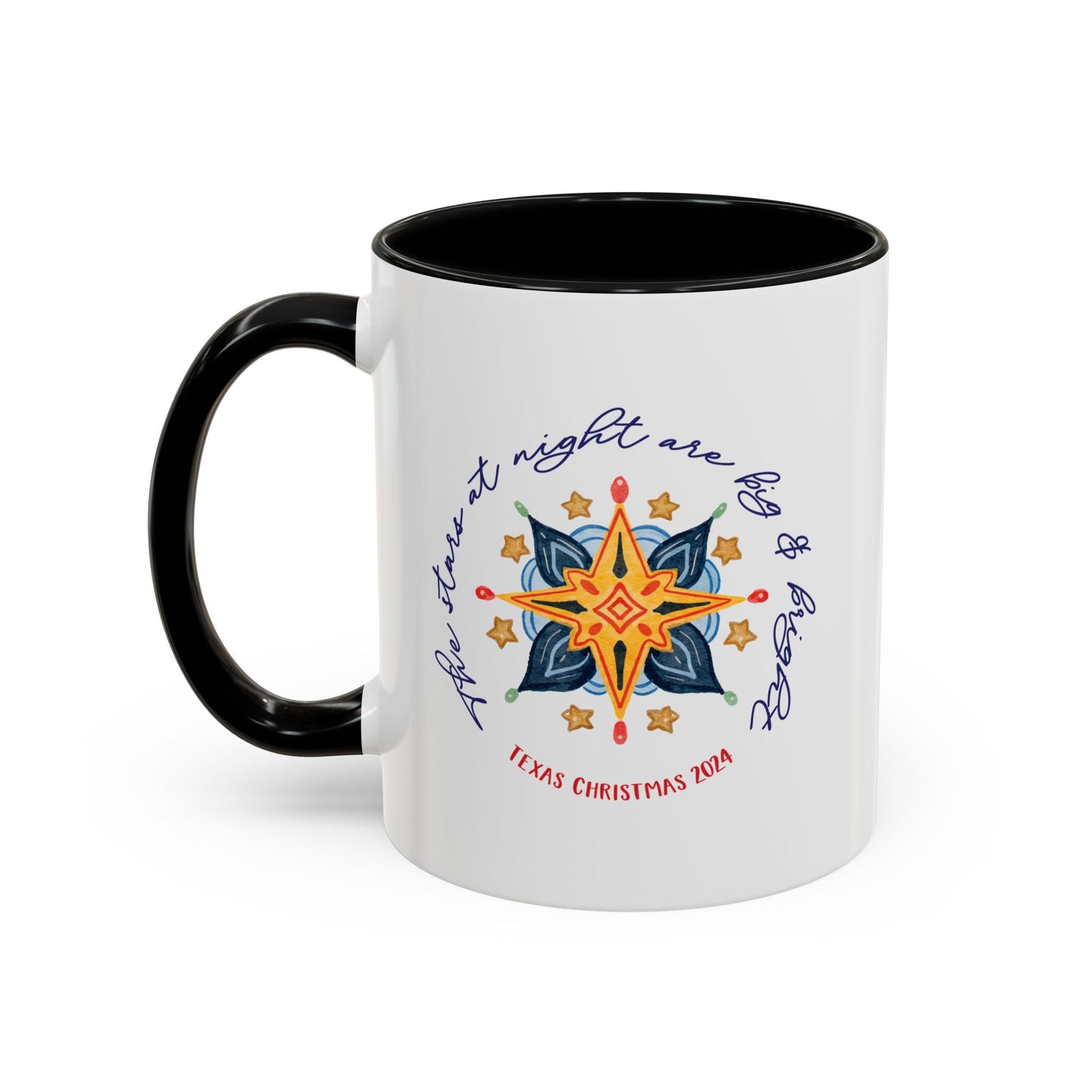Texas Christmas Northern Star Personalizable Christmas Ceramic Mug (11oz, 15 oz)