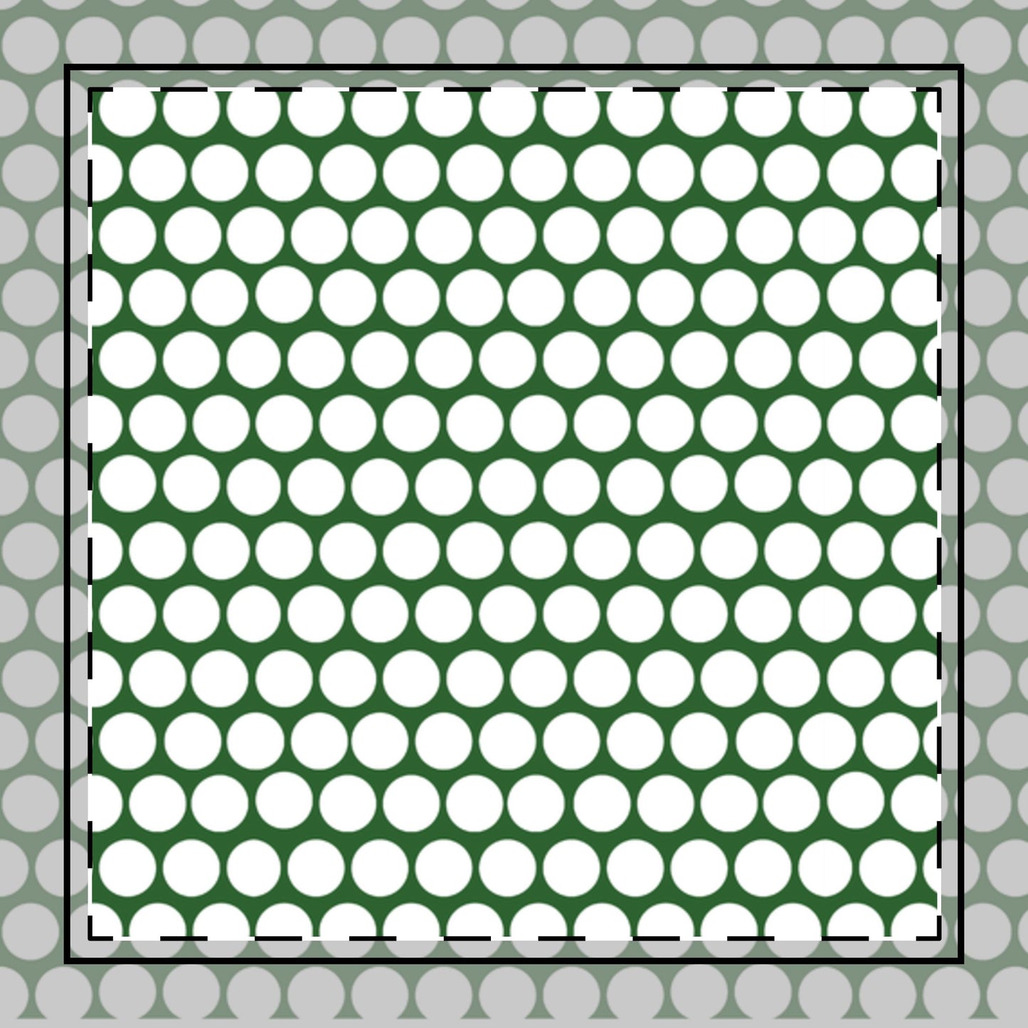 White Polka Dots on Green Cotton Twill Napkin