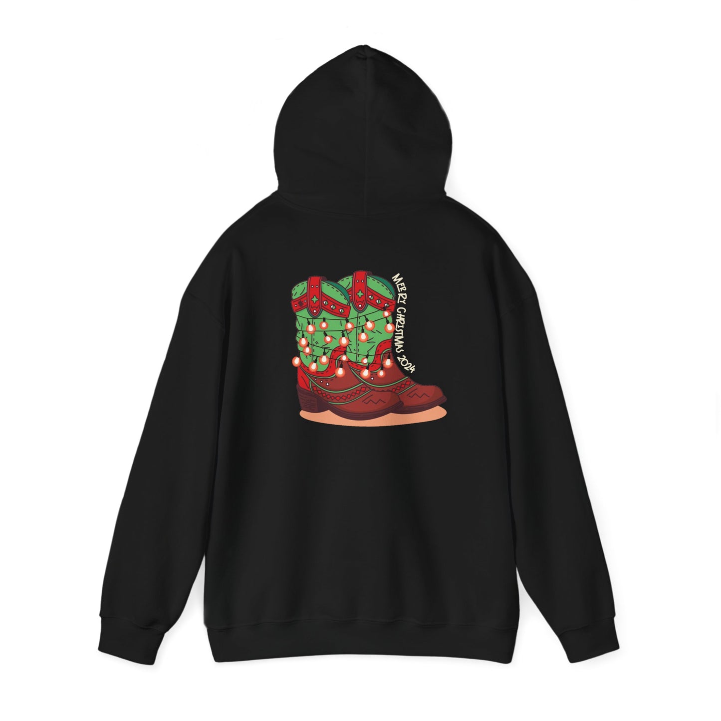 Rudolph- Christmas Cowboy Boots Unisex Heavy Blend™ Hooded Sweatshirt