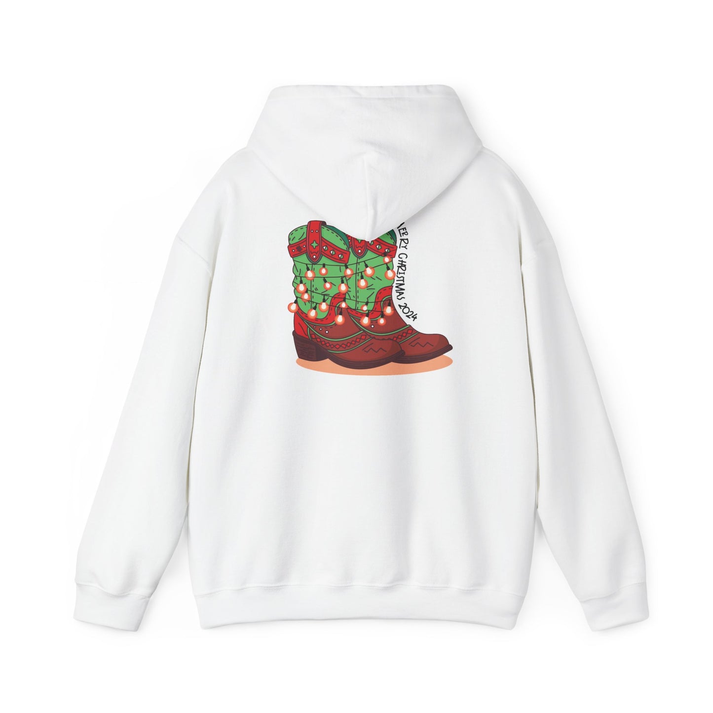 Rudolph- Christmas Cowboy Boots Unisex Heavy Blend™ Hooded Sweatshirt