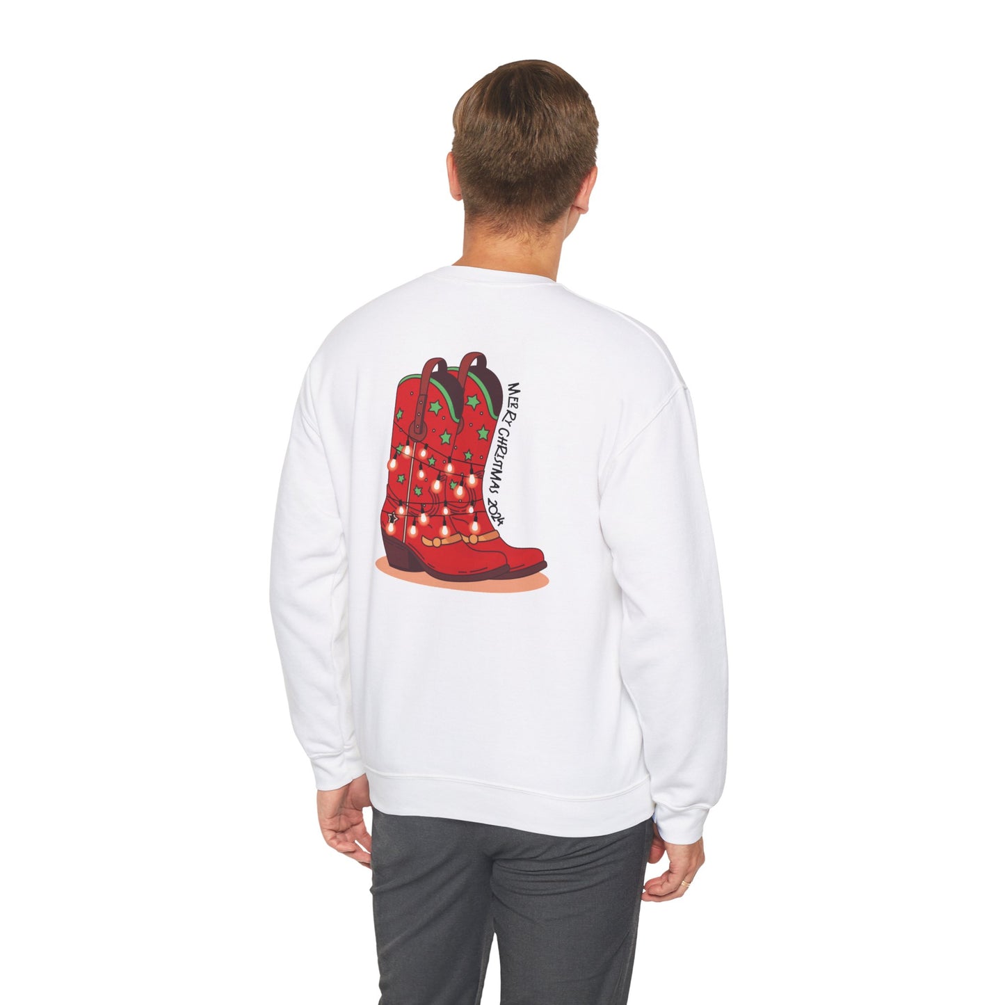 Dancer- Christmas Cowboy Boots Unisex Heavy Blend™ Crewneck Sweatshirt