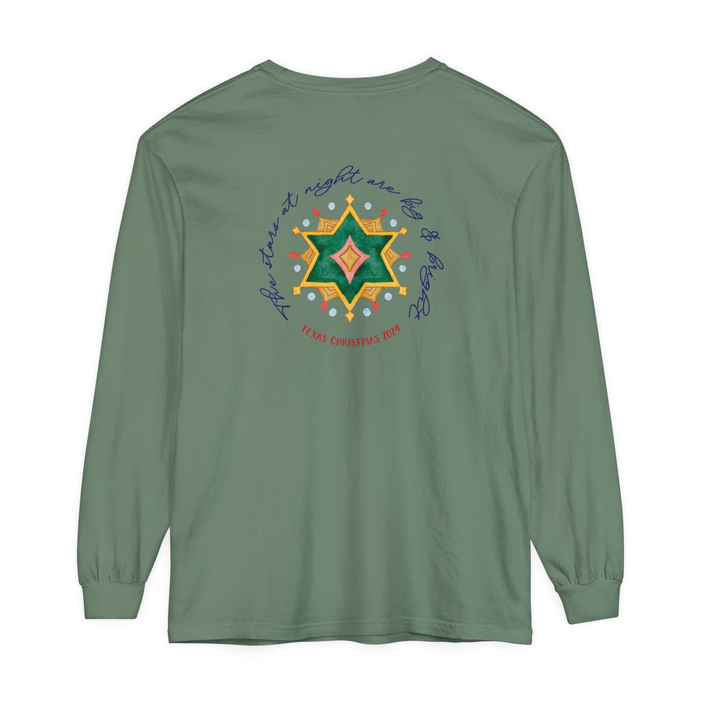 Texas Christmas Eastern Star Unisex Jersey Long Sleeve Tee