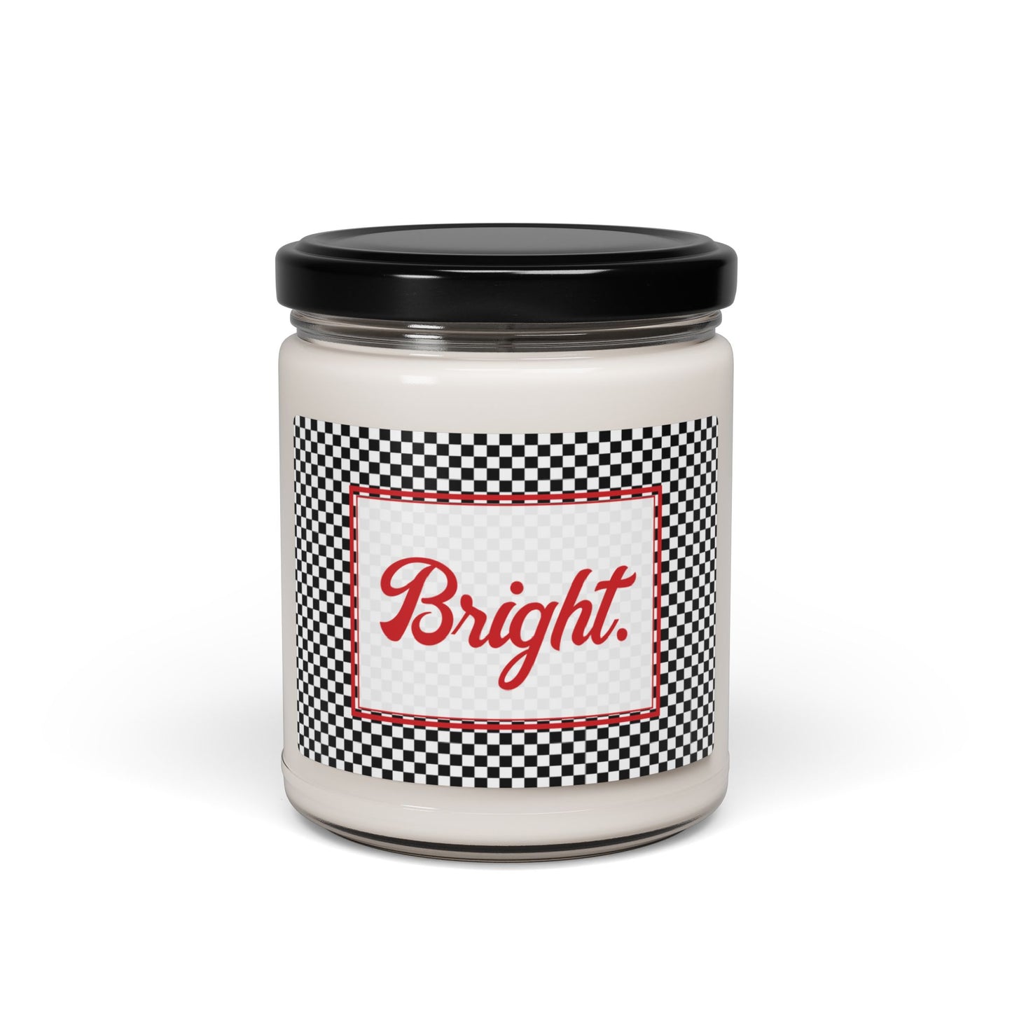 Bright- Black Checkered Scented Soy Candle, 9oz