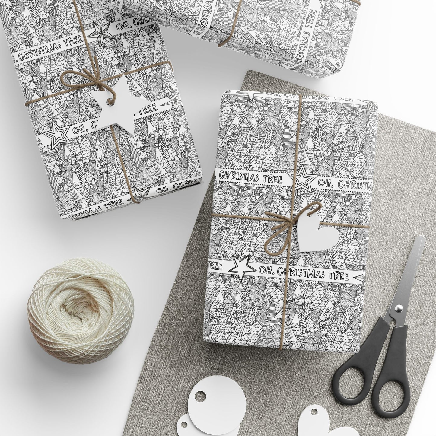 "Oh, Christmas Trees" Coloring Activity Wrapping Paper