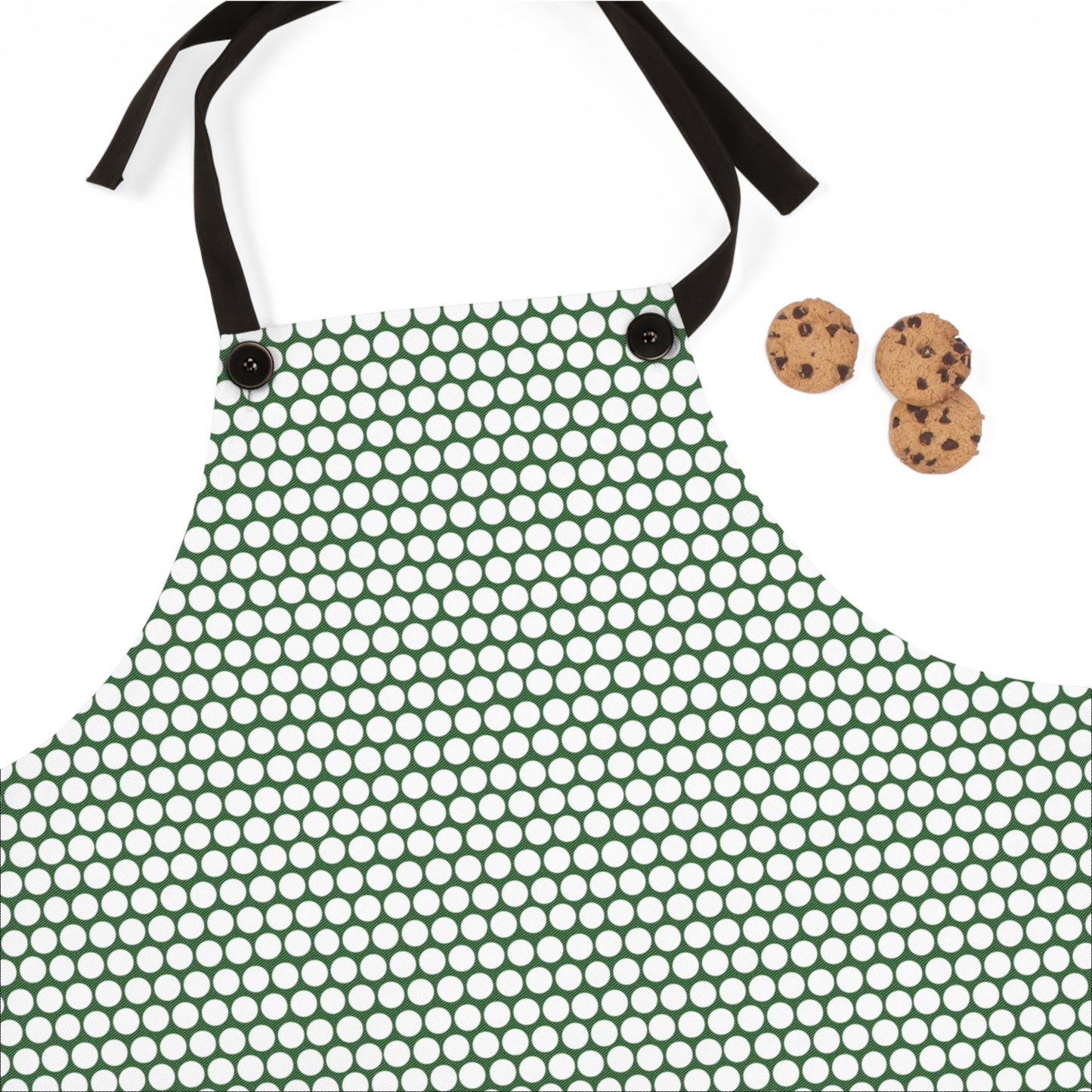 White Polka Dot on Green Apron